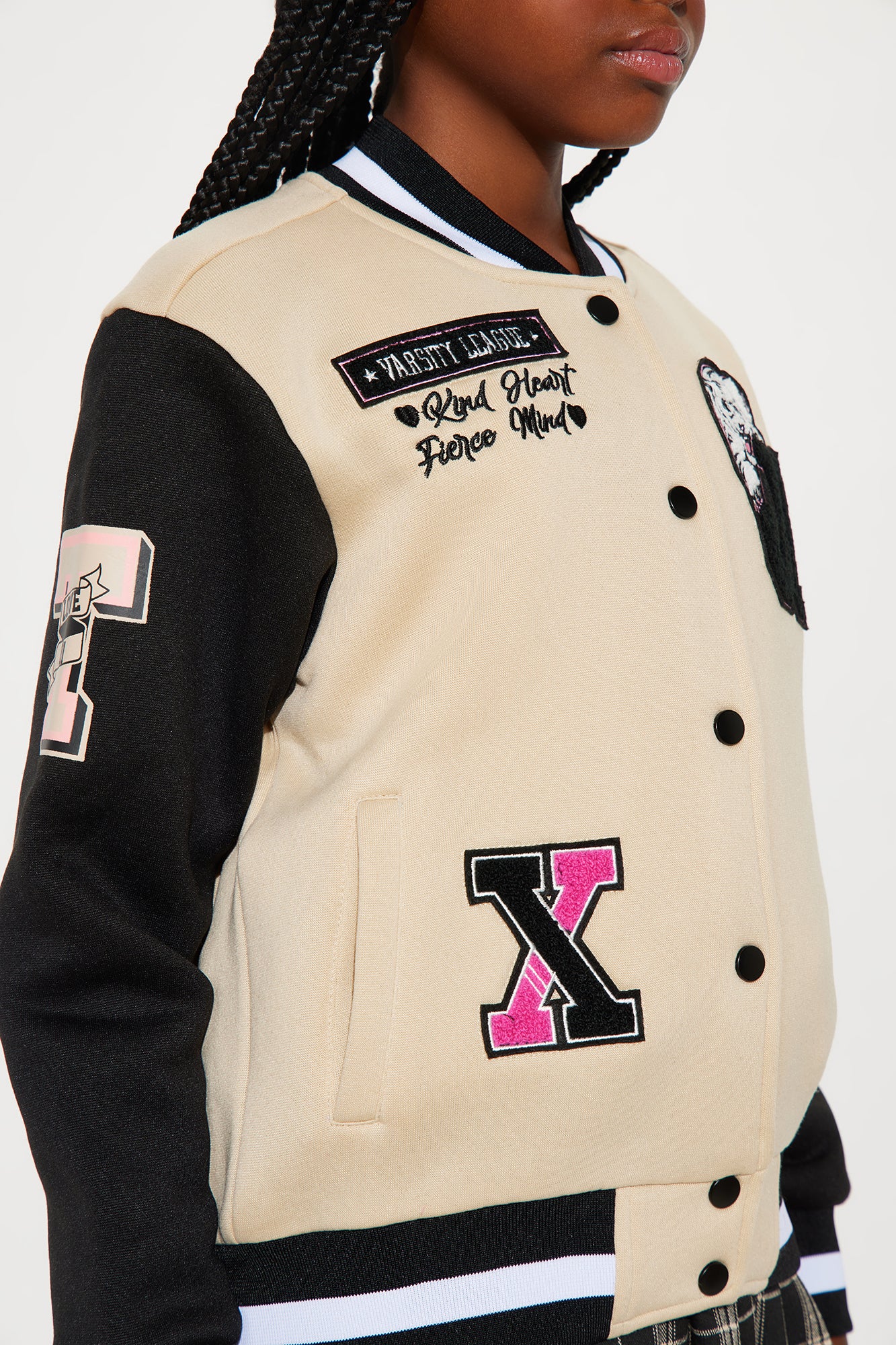 Mini Winning Streak Varsity Jacket - Sand/combo