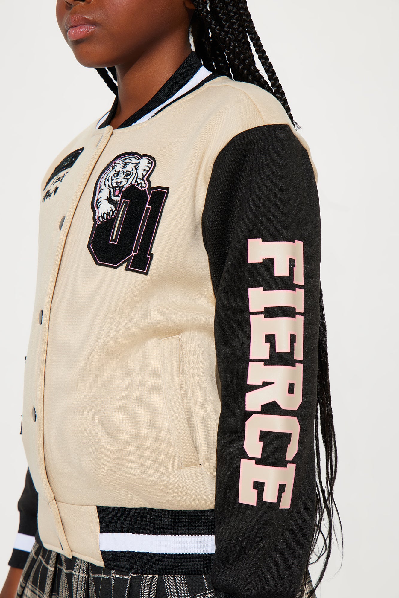 Mini Winning Streak Varsity Jacket - Sand/combo