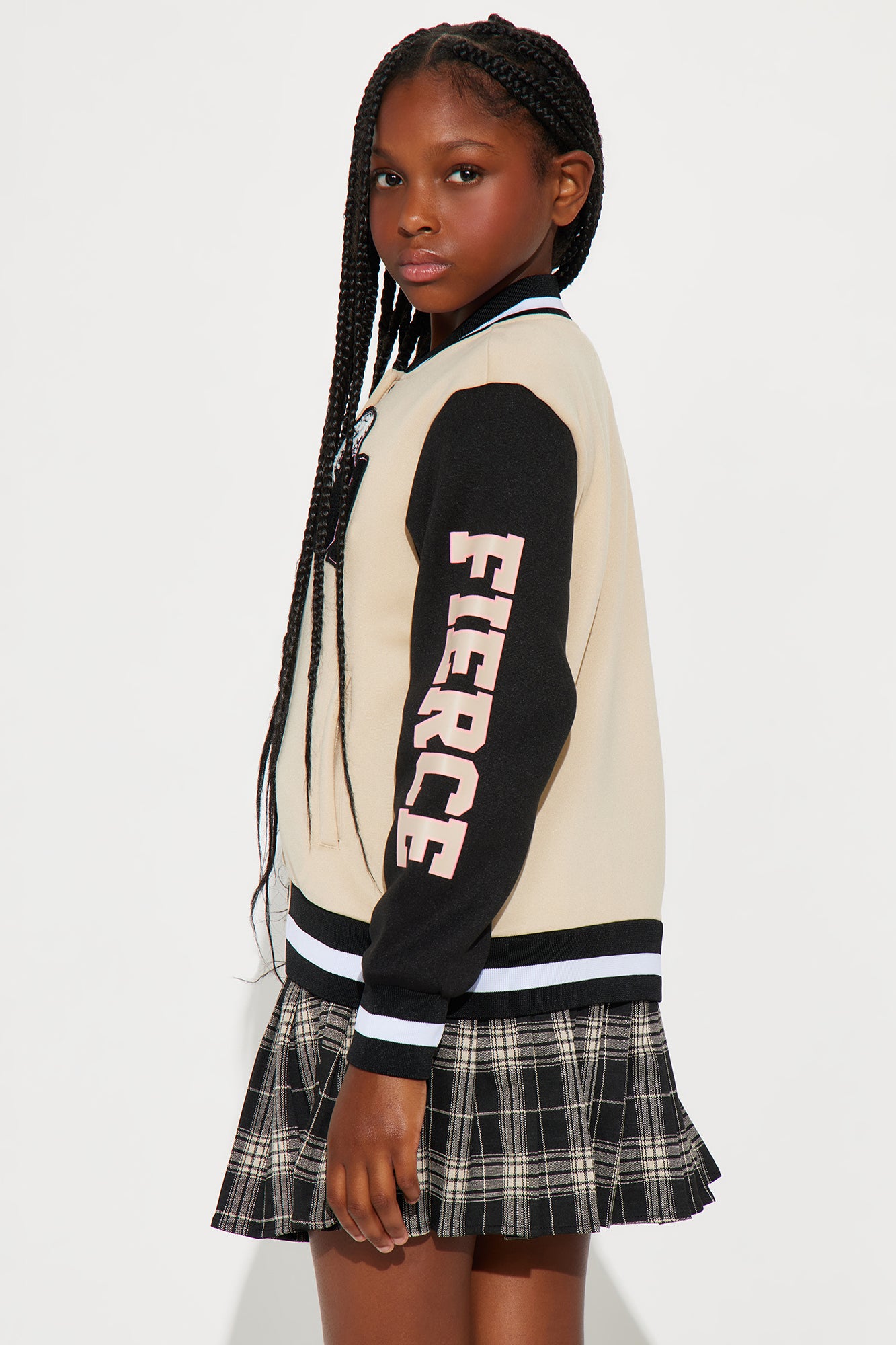 Mini Winning Streak Varsity Jacket - Sand/combo