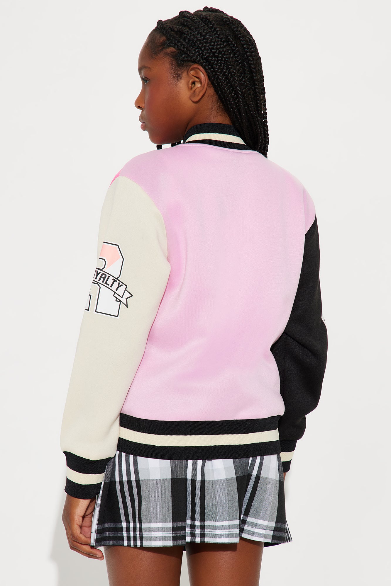 Mini All About The Game Varsity Jacket - Pink/combo