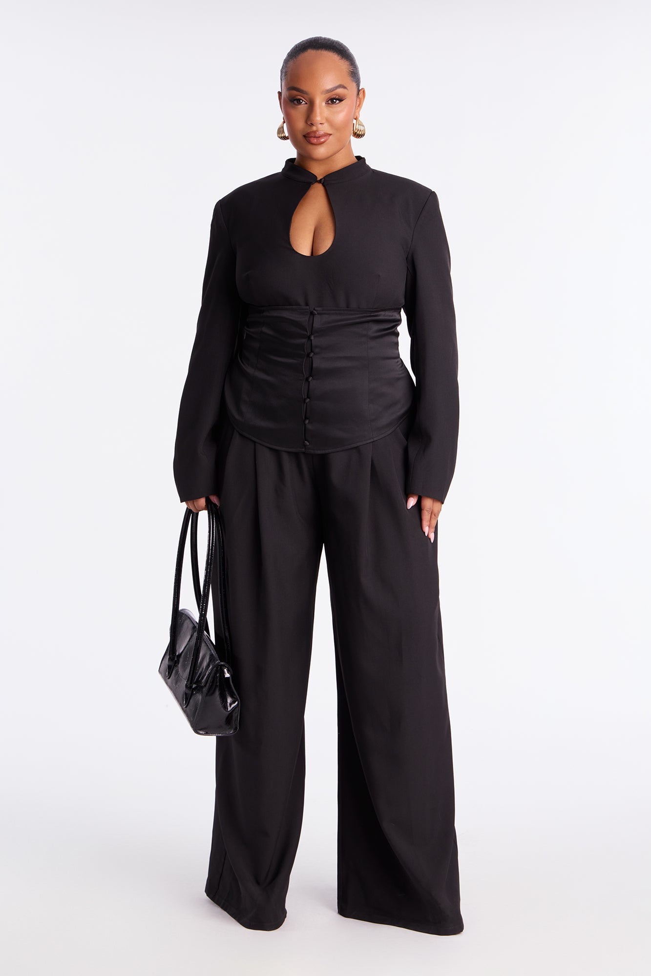 Camilla Corset Waist Jumpsuit - Black