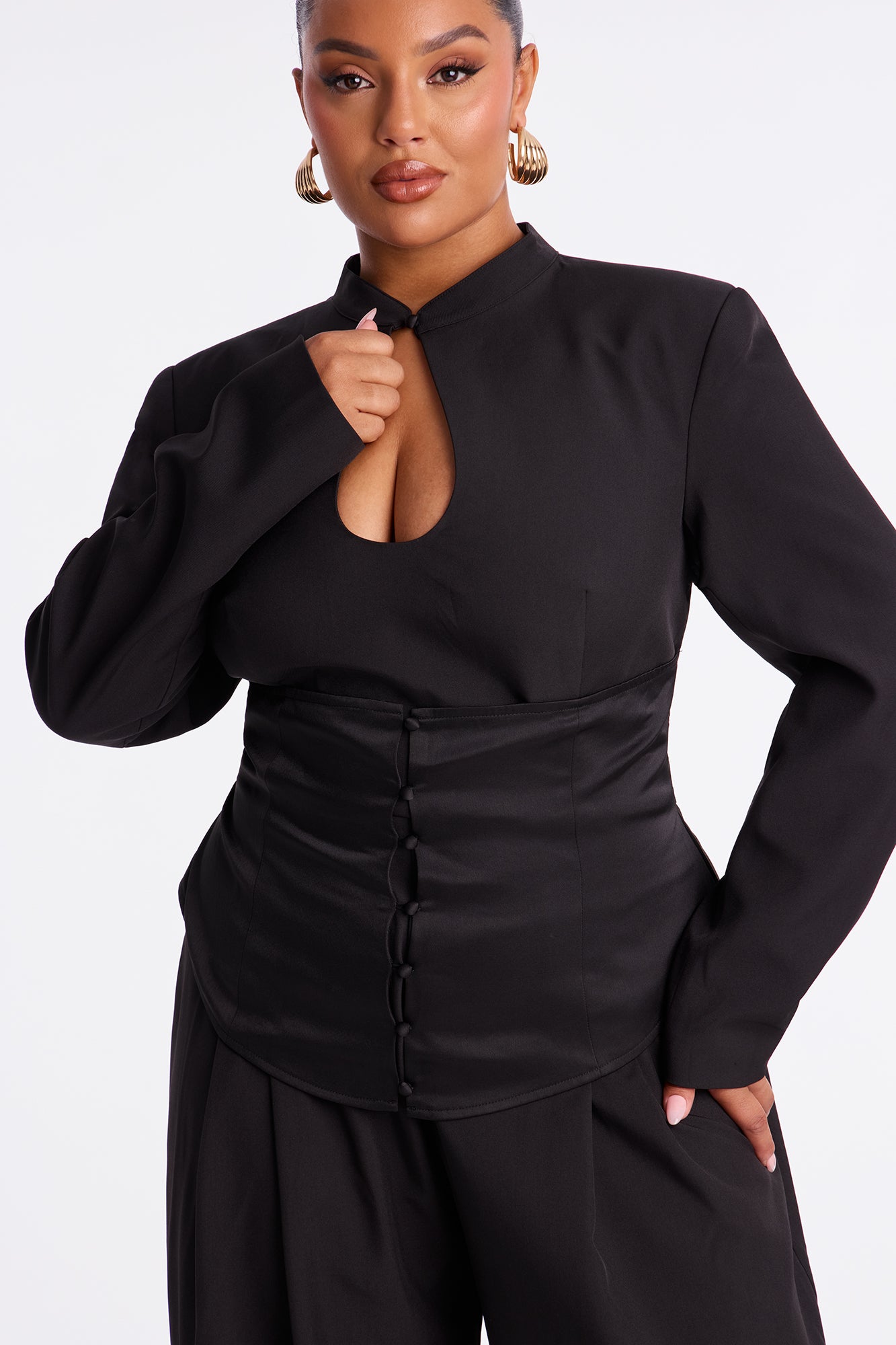 Camilla Corset Waist Jumpsuit - Black