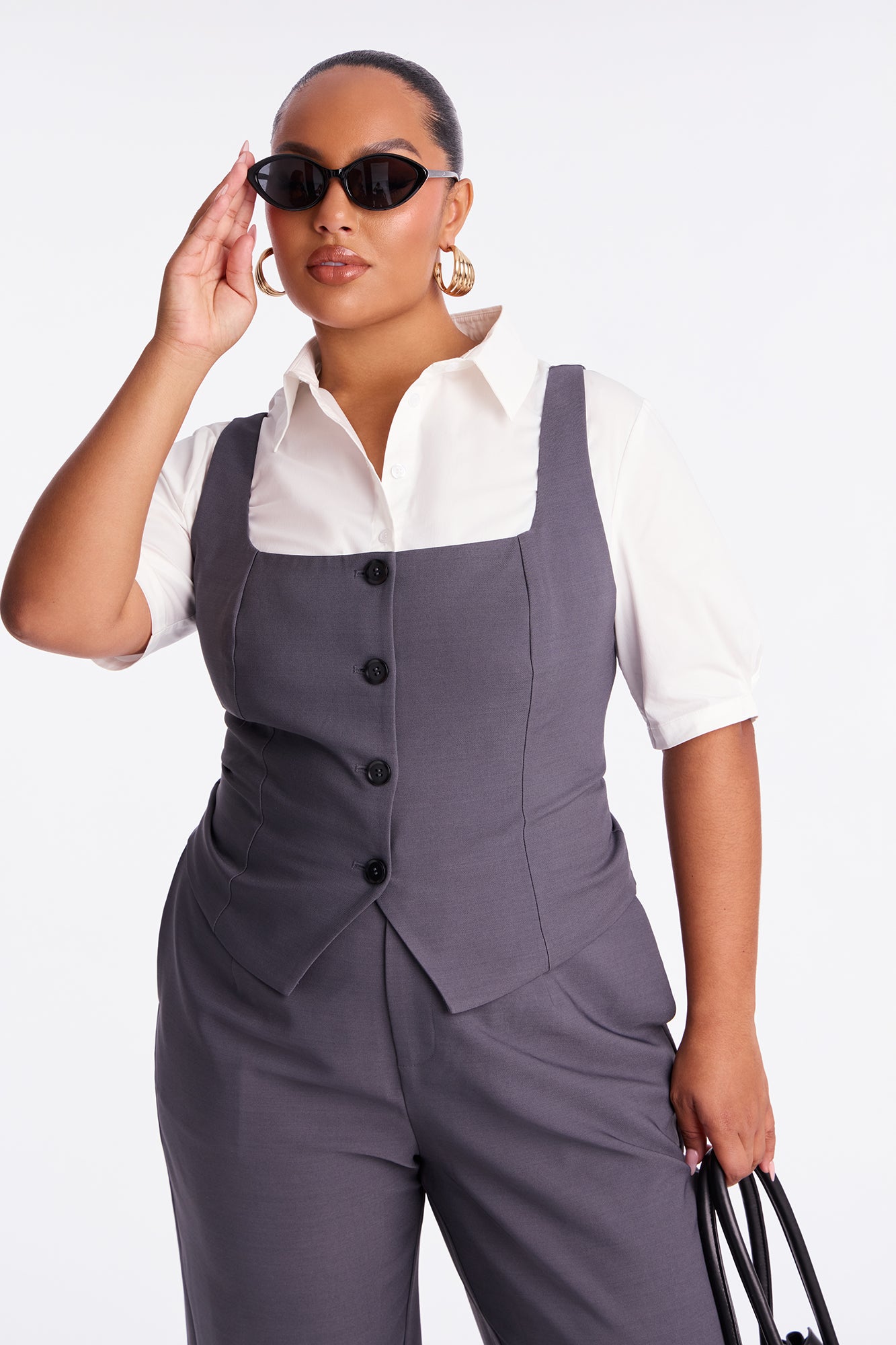 Nessa 3 Piece Pant Set - Charcoal