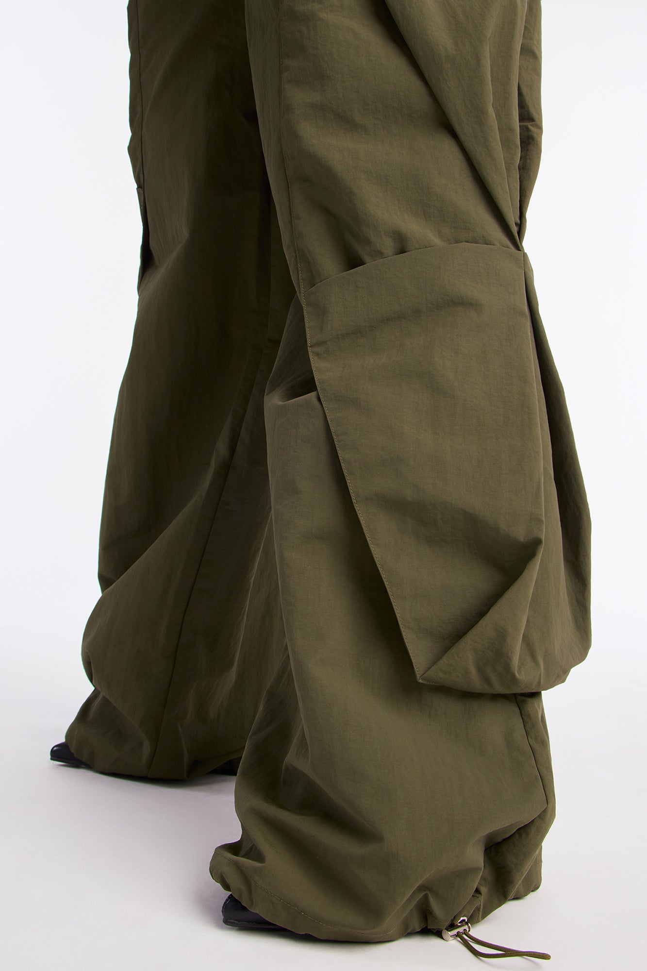 Mind Your Own Business Parachute Jogger - Military Green