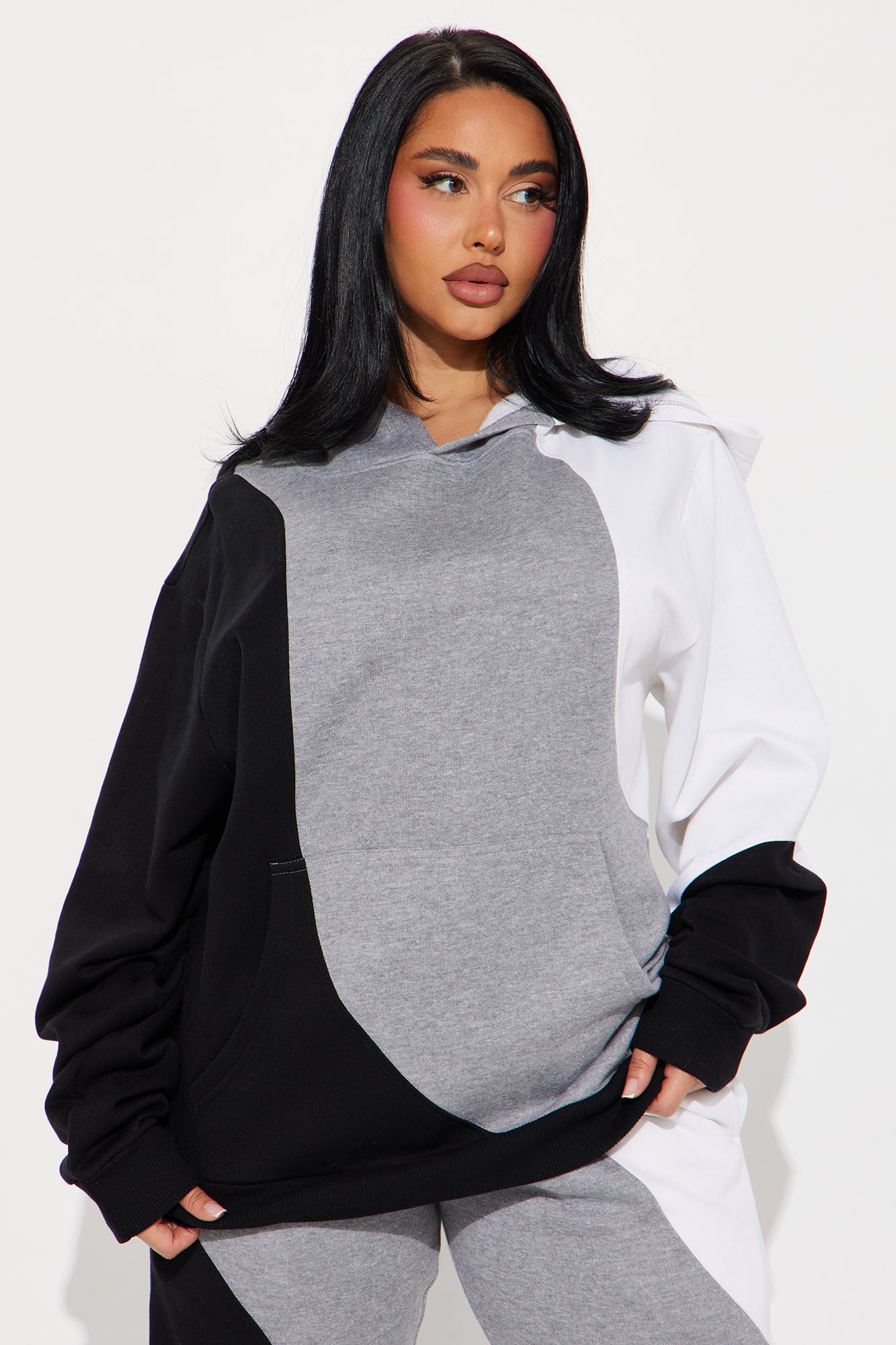 Cloudy Days Fleece Pant Set - Black/combo