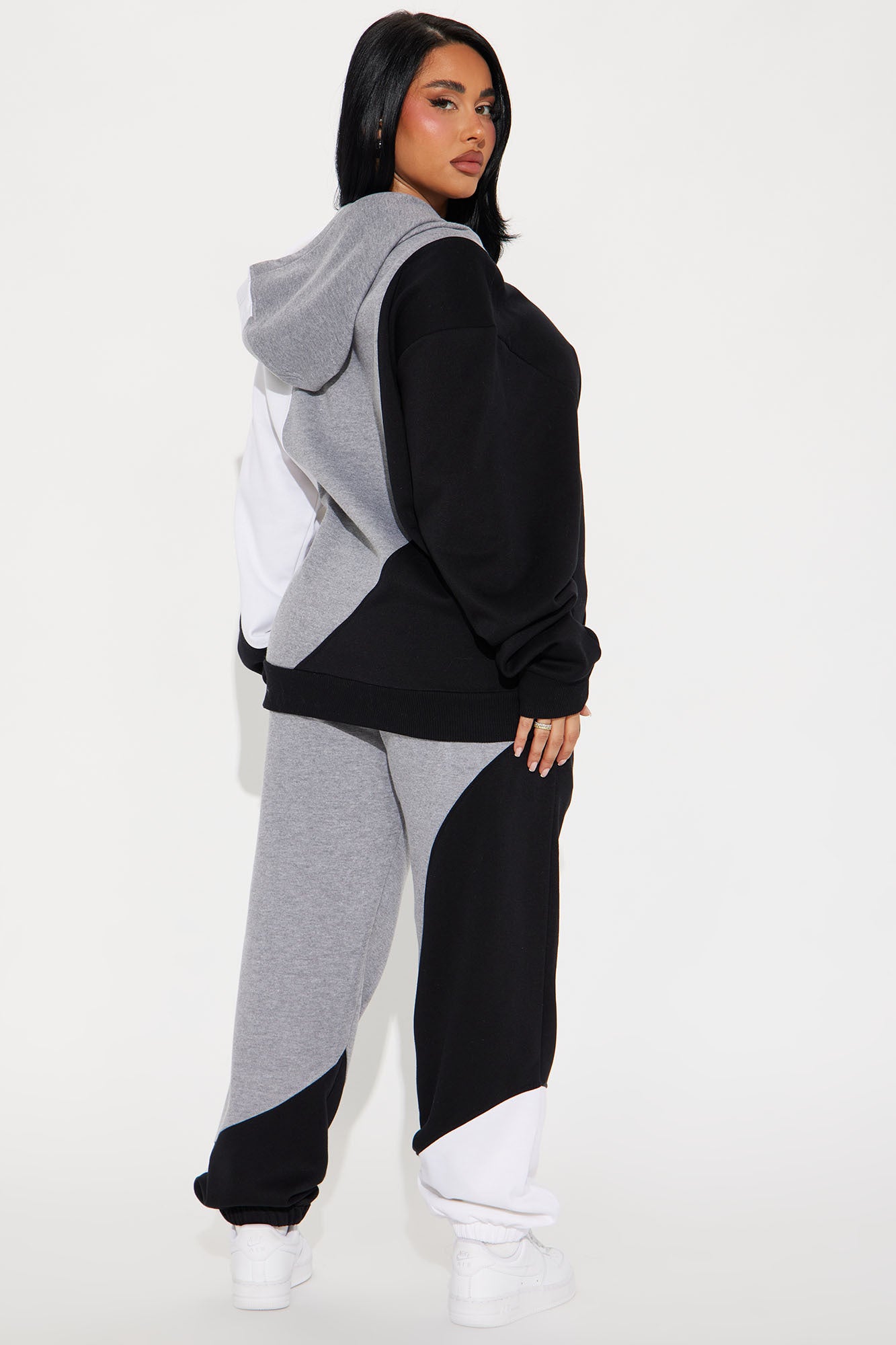 Cloudy Days Fleece Pant Set - Black/combo