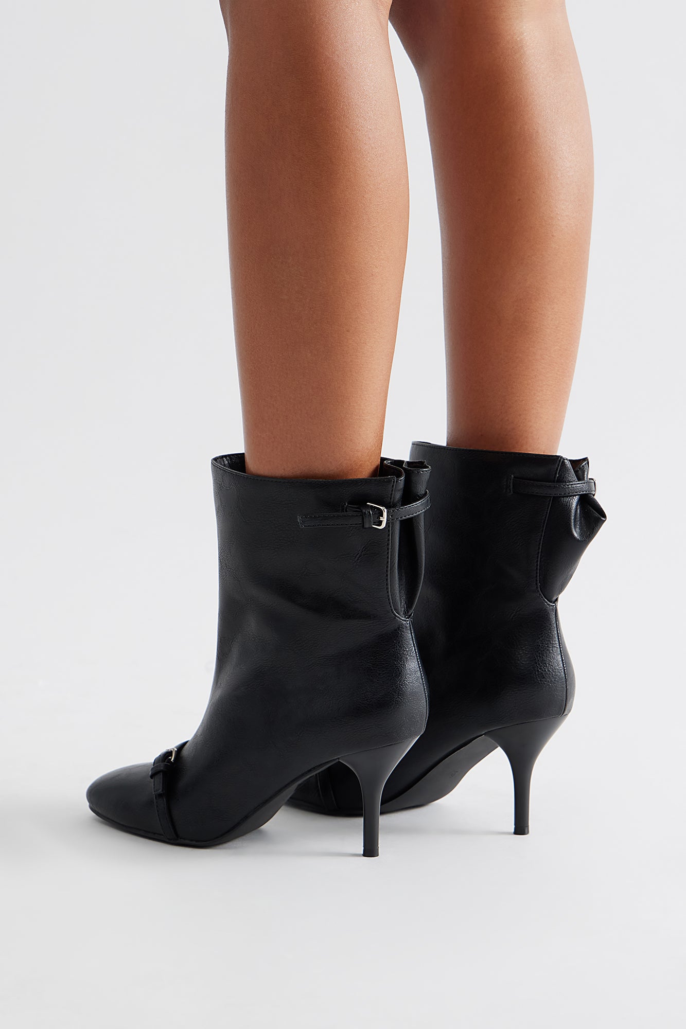 Paxie Buckle Booties - Black