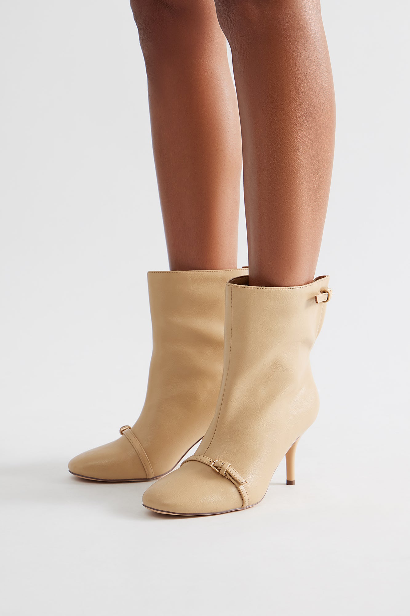 Paxie Buckle Booties - Sand