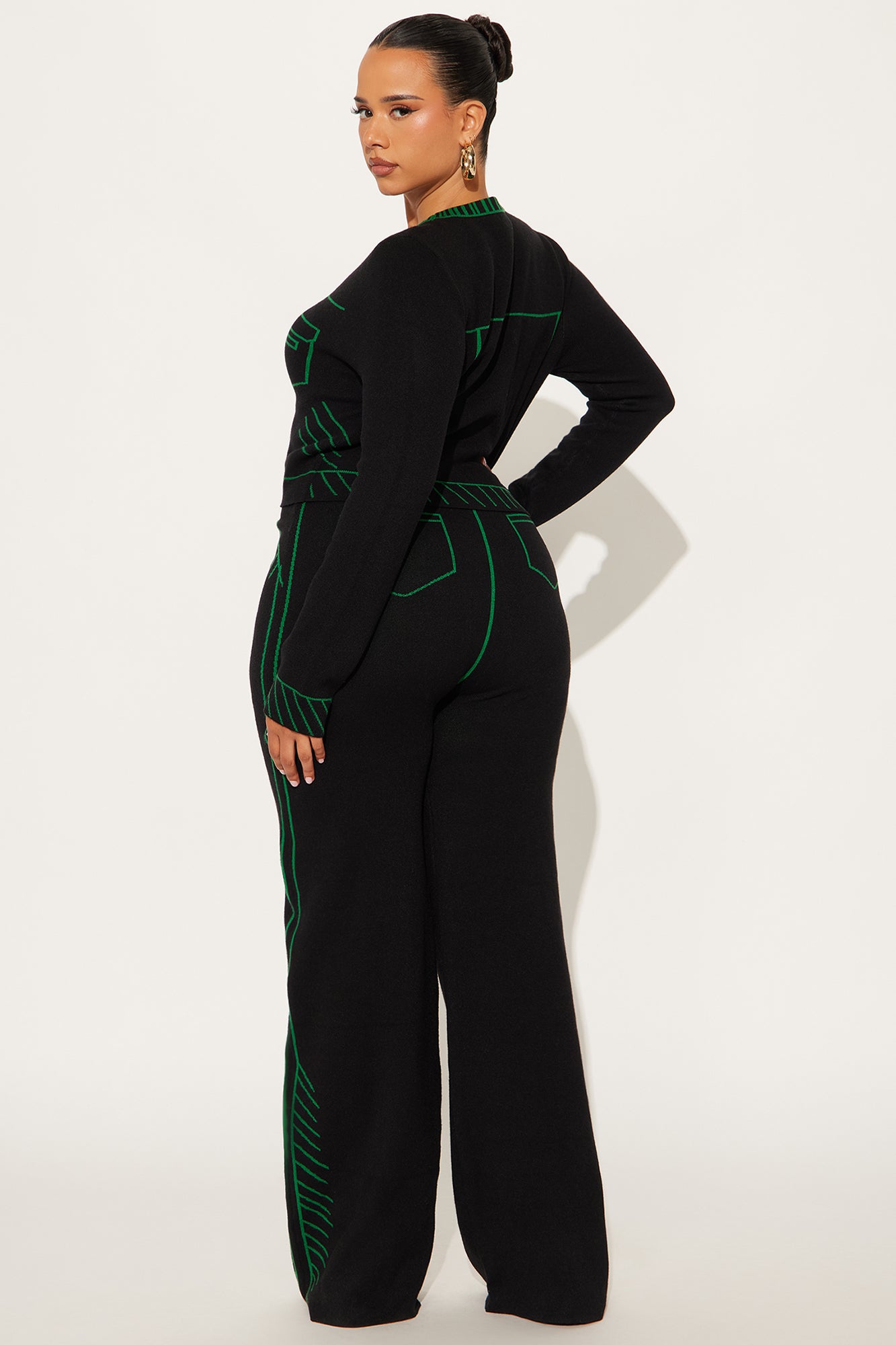 Read The Lines Sweater Pant Set - Black