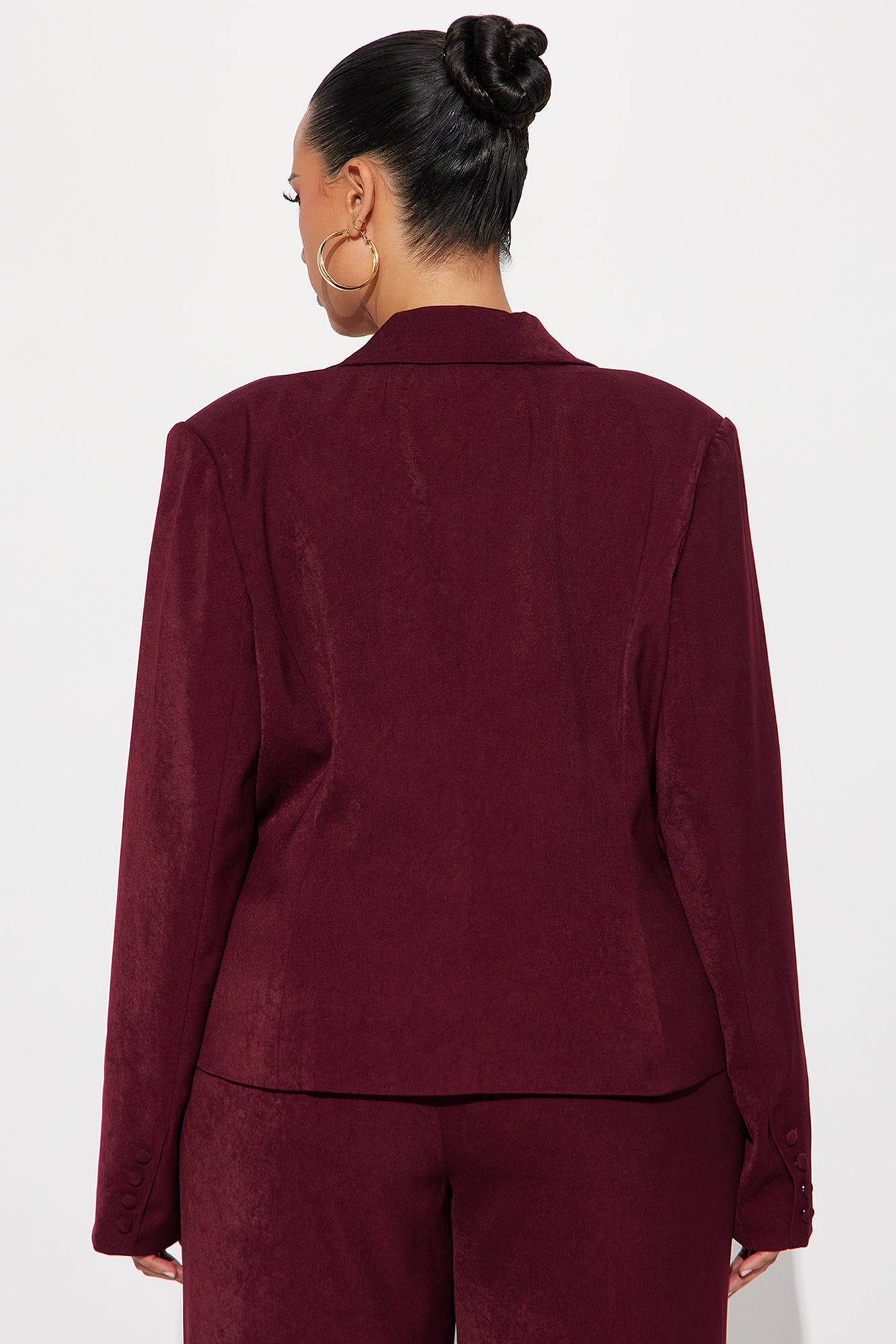 Serving Looks Crepe Blazer - Wine