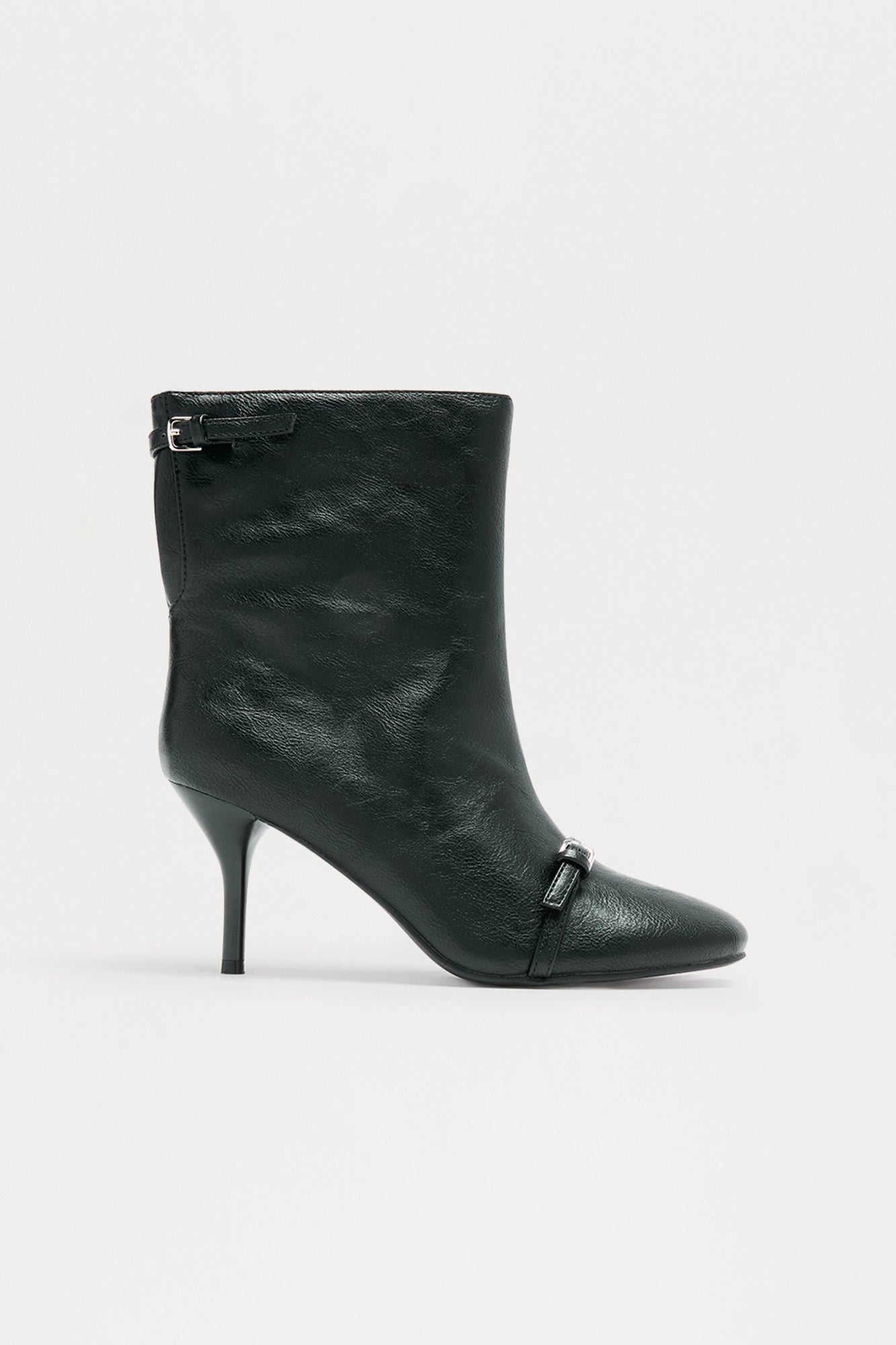 Paxie Buckle Booties - Black