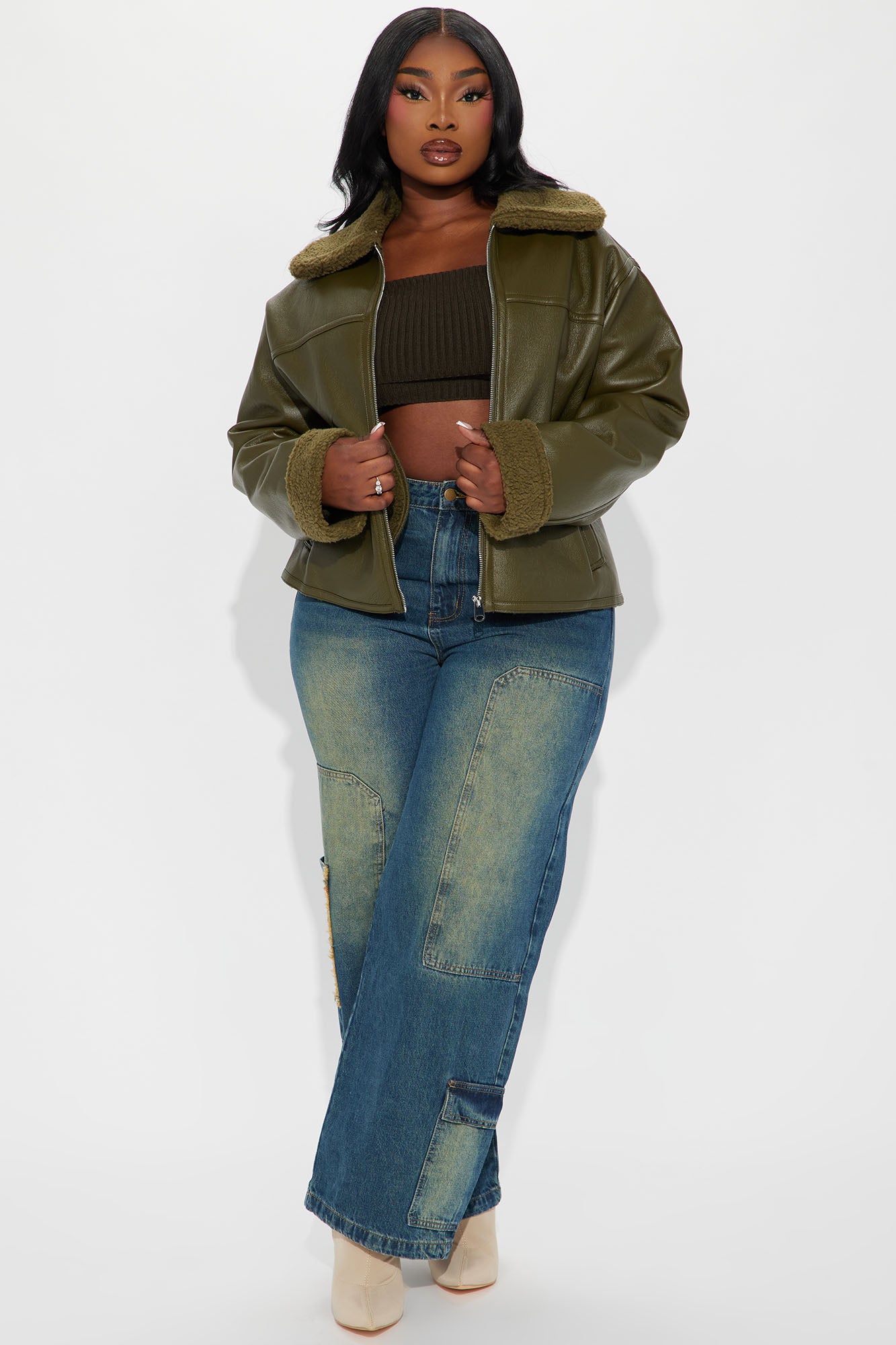 Downtown Girl Bomber Jacket - Olive