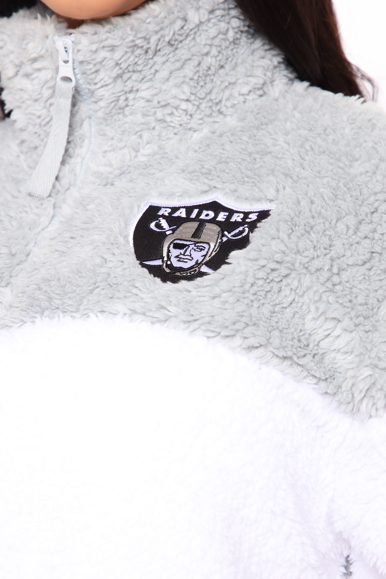 NFL Raiders Sherpa Jacket - Grey/Black