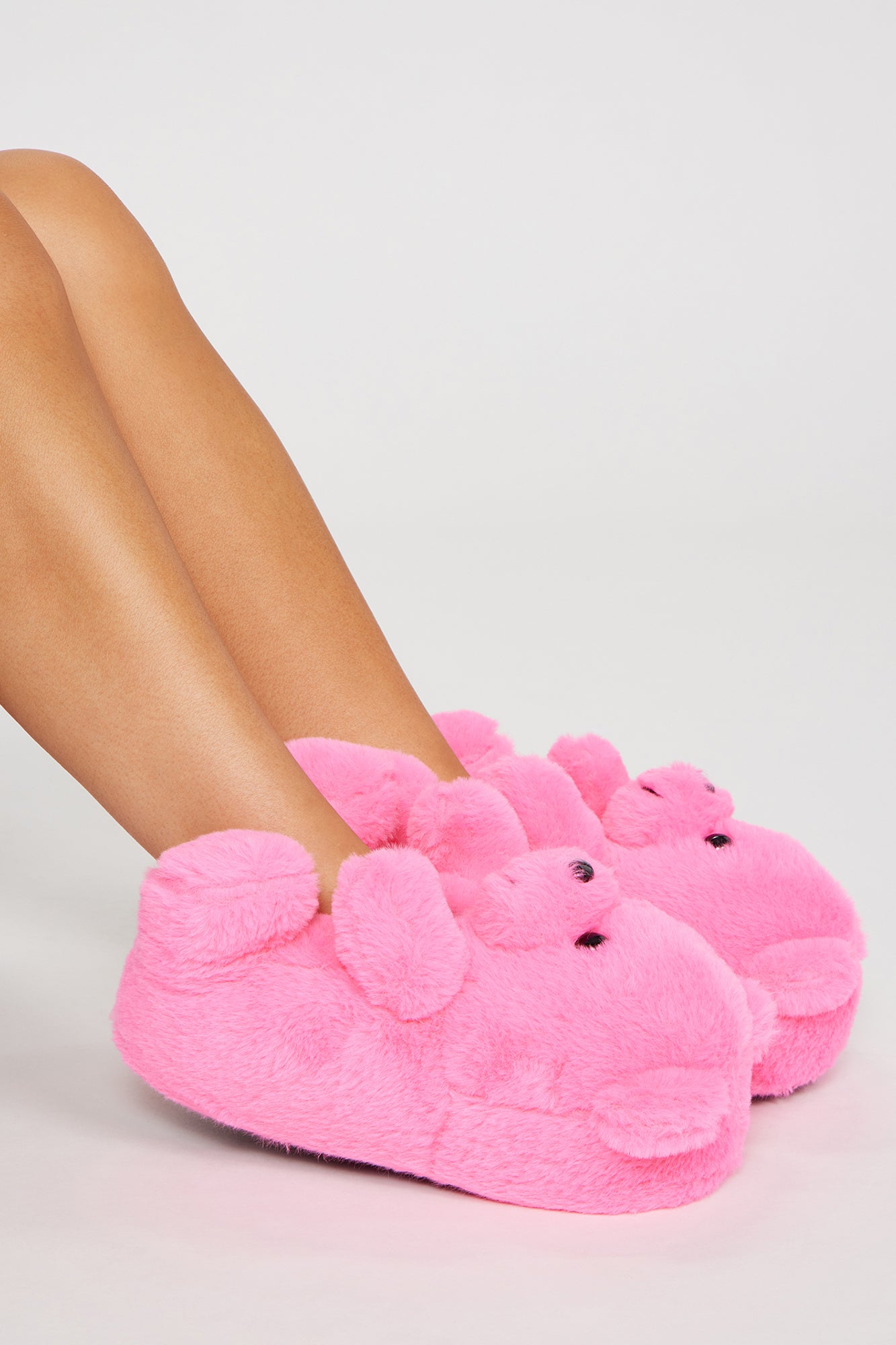 Cute And Cuddly Teddy Bear Slippers - Pink