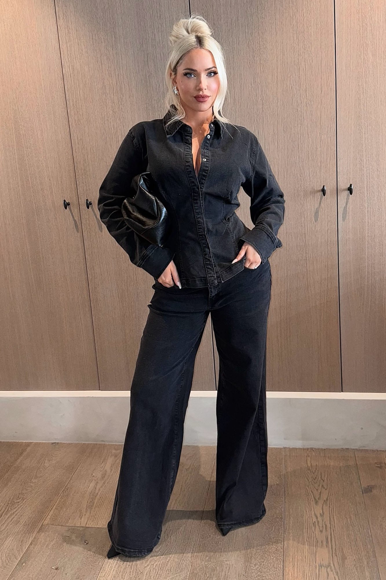 Drew Denim Pant Set - Black