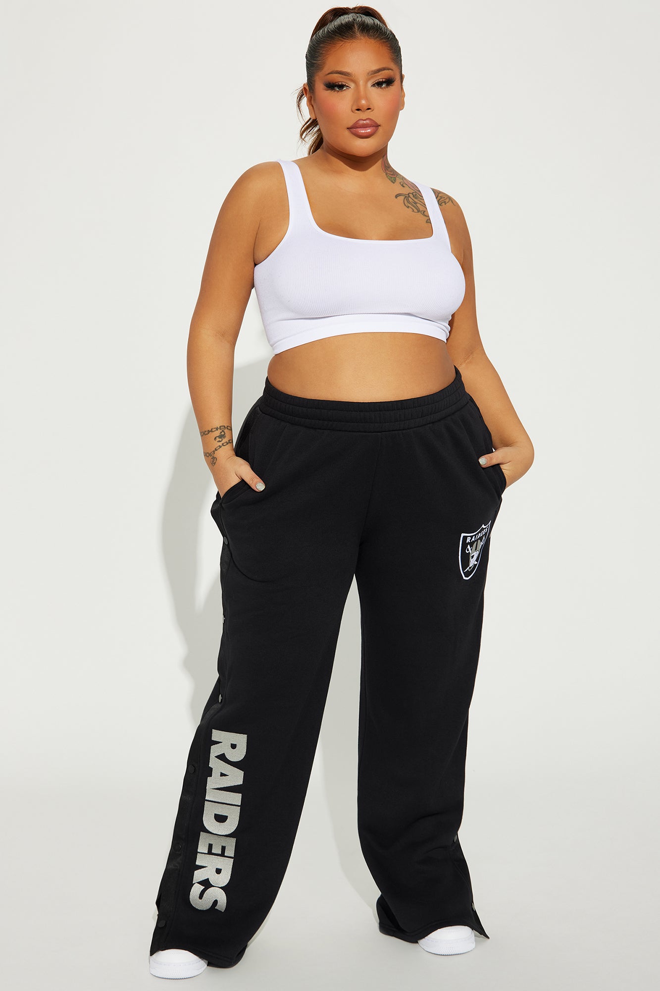Raiders Snap Button Pants - Black