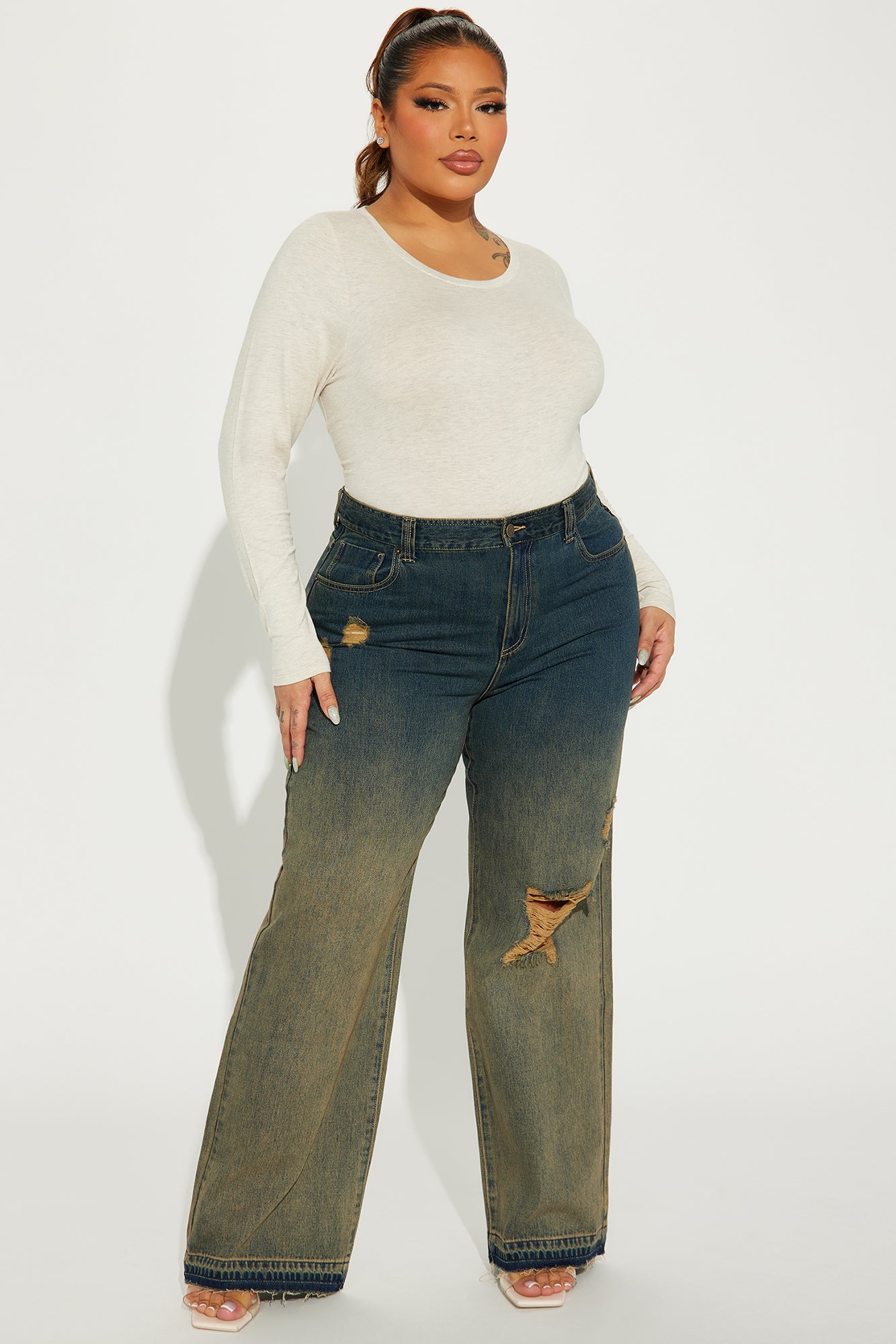 Julia Long Sleeve Top - Heather Oatmeal