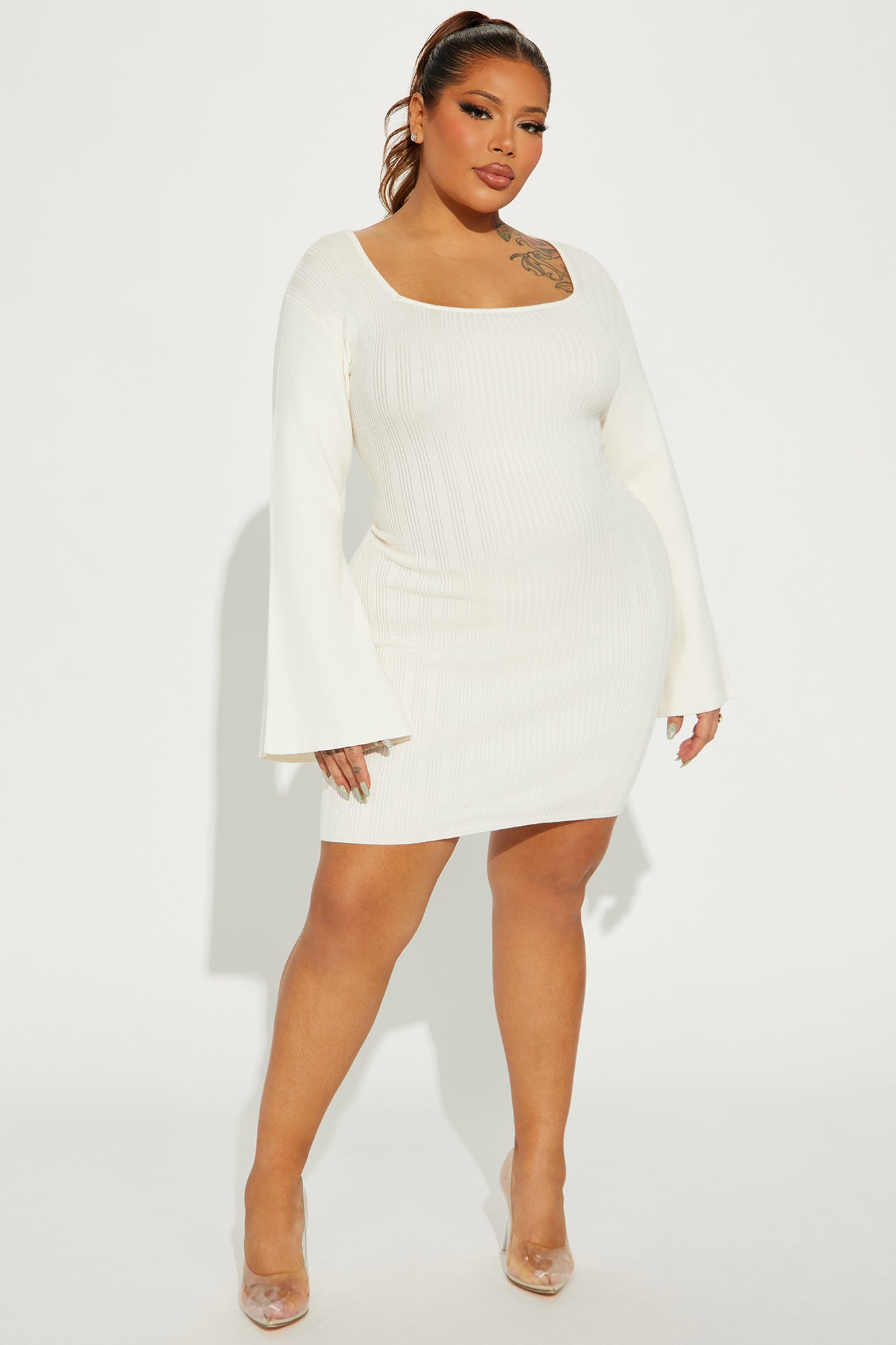 Marie Sweater Mini Dress - Cream