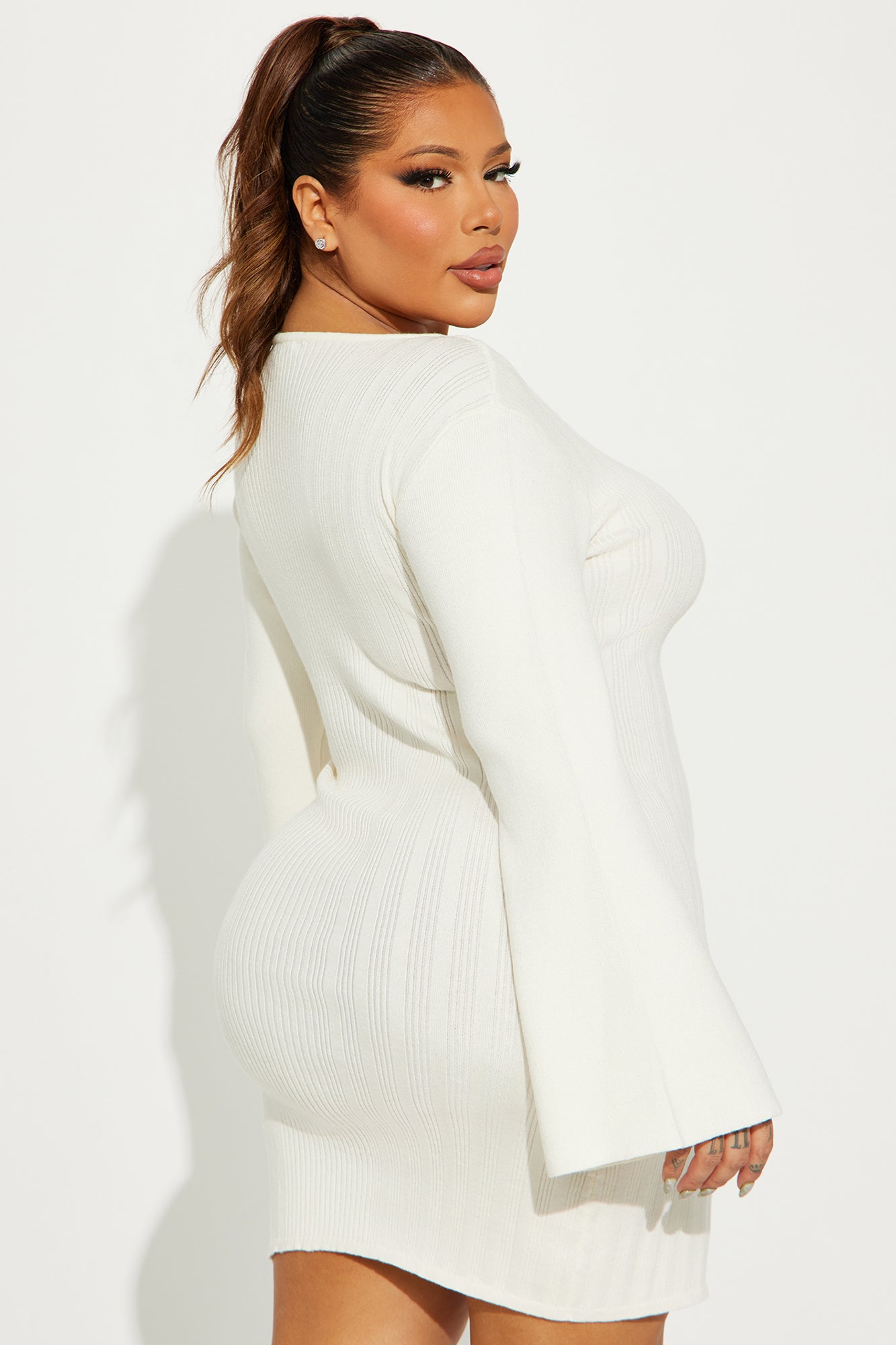 Marie Sweater Mini Dress - Cream
