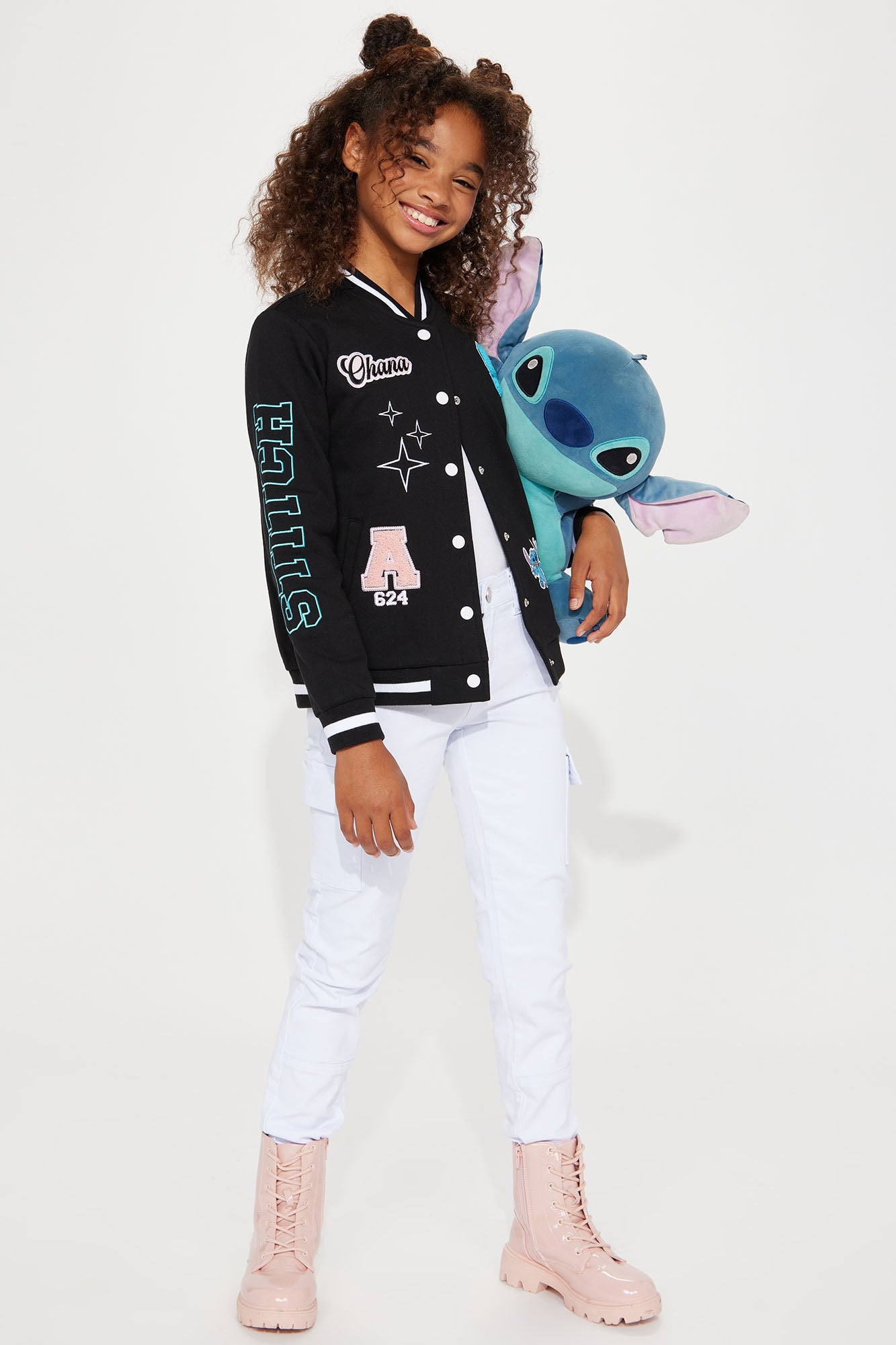Mini Stitch And Angel Bomber Jacket - Black