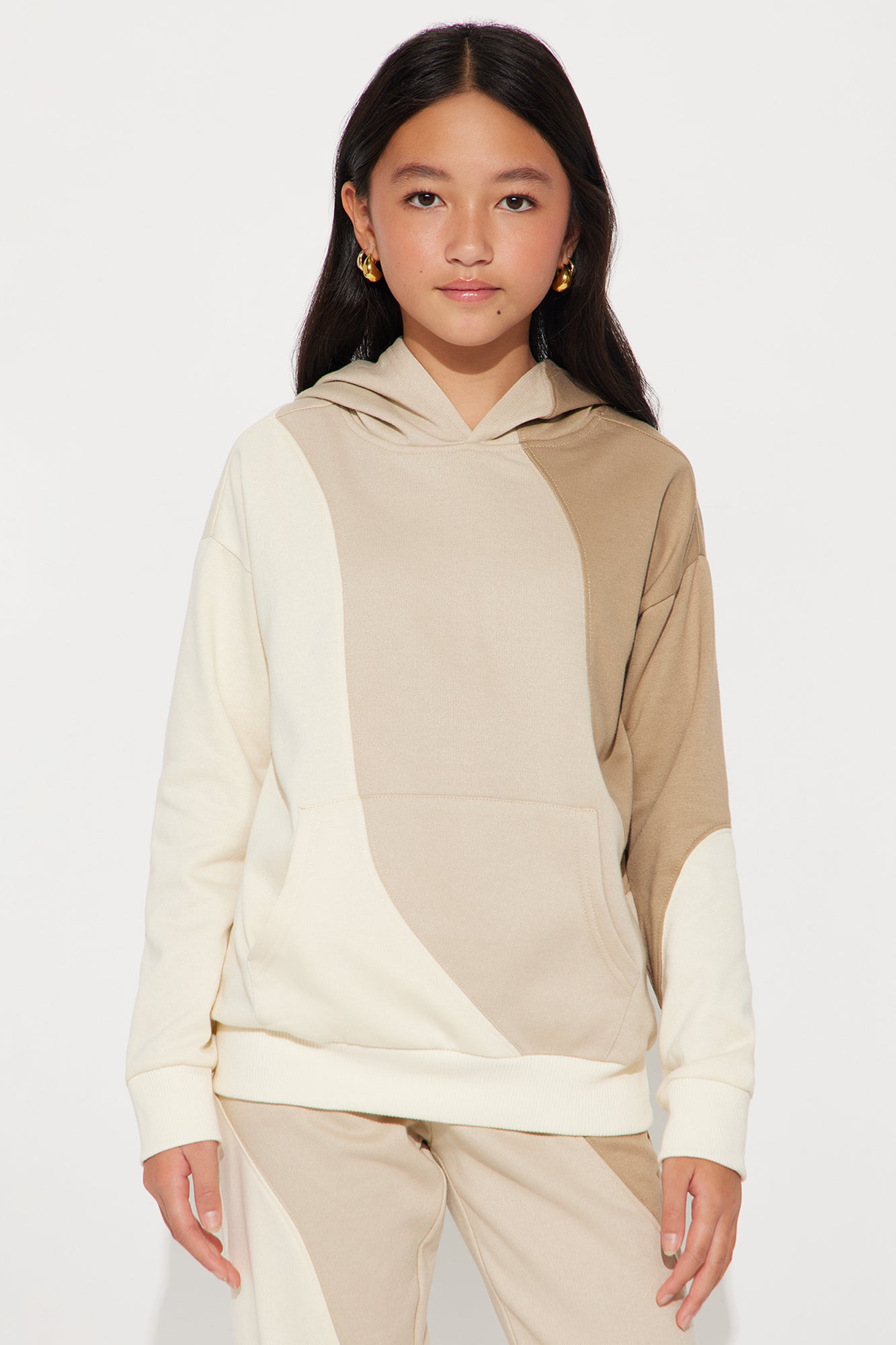 Mini Cloudy Days Fleece Pant Set - Taupe