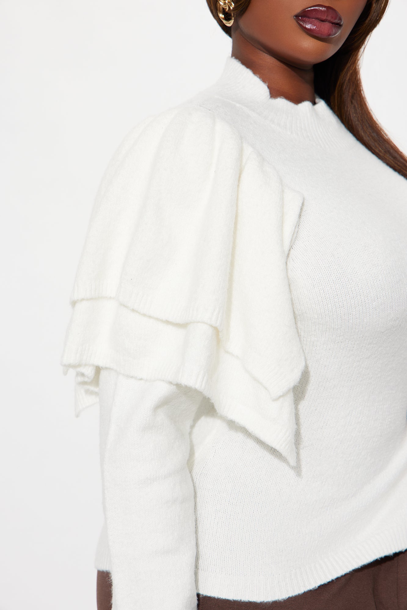 Sweet Nothings Mock Neck Sweater - White