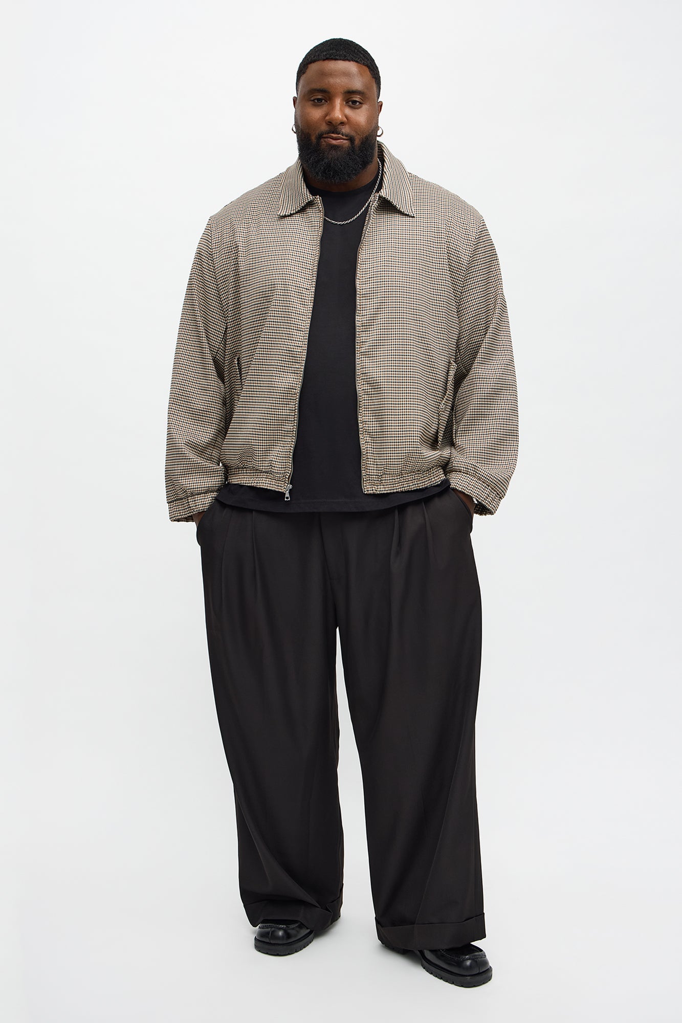 Lucky Seeker Plaid Bomber Jacket - Brown