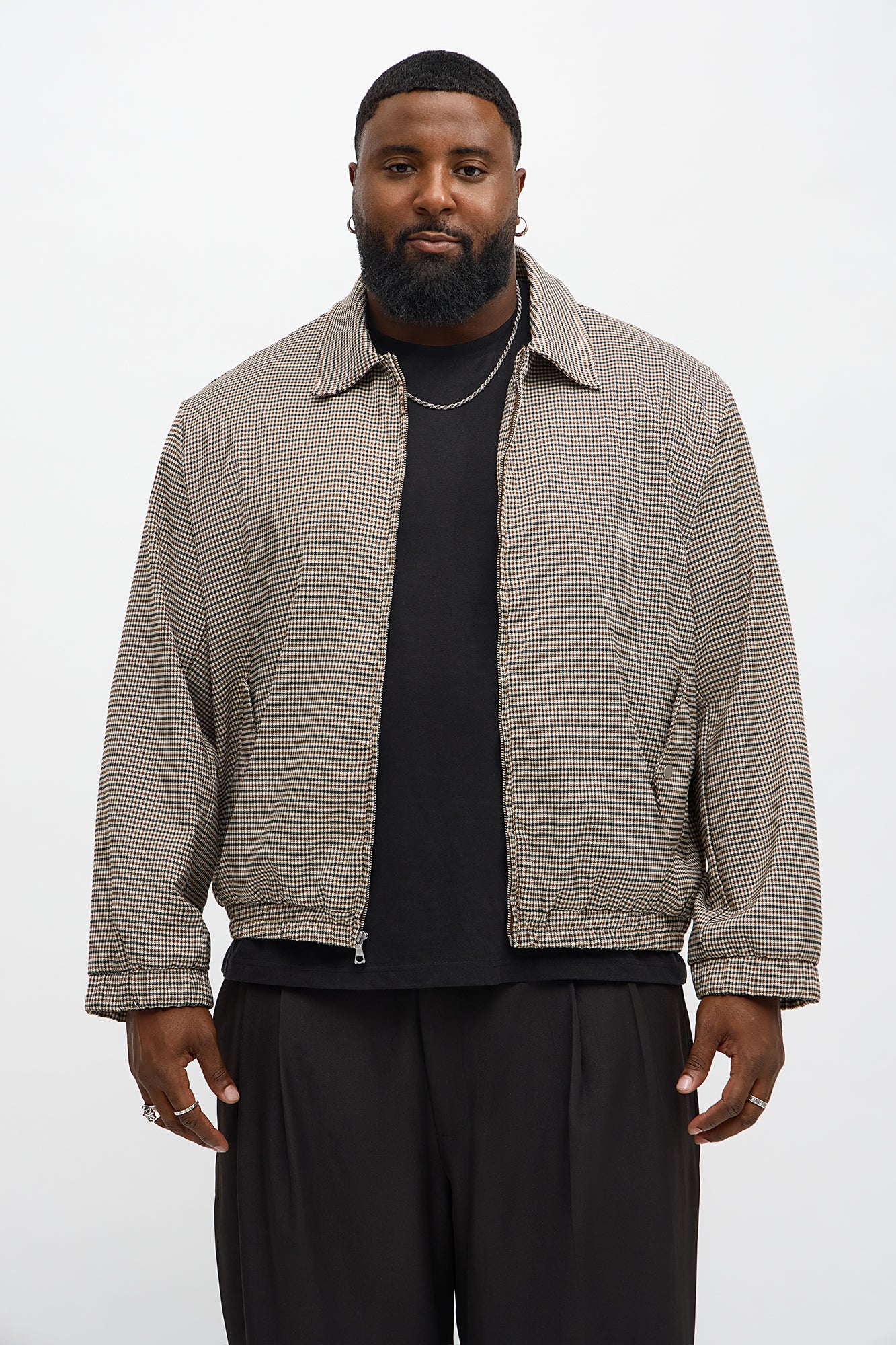 Lucky Seeker Plaid Bomber Jacket - Brown