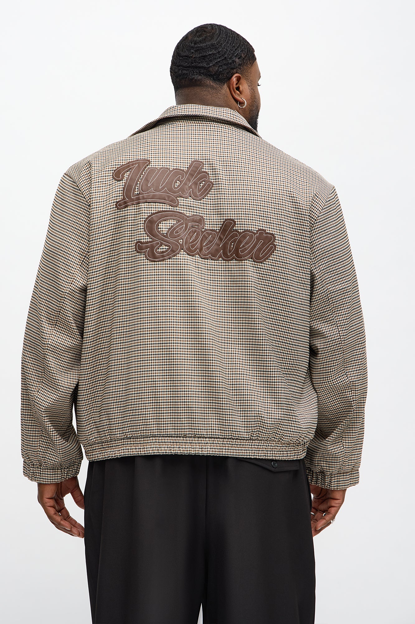 Lucky Seeker Plaid Bomber Jacket - Brown