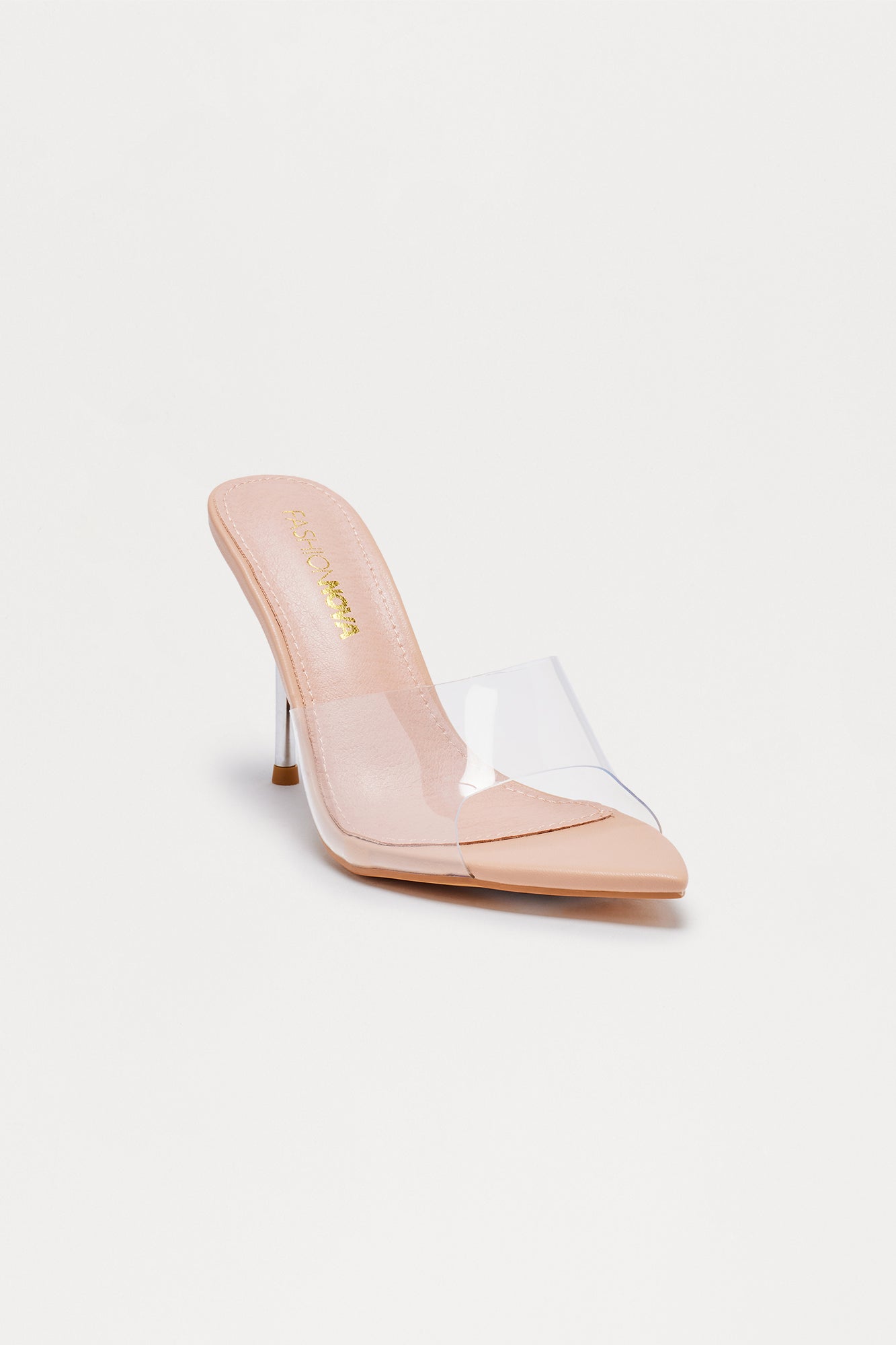 Teela Clear Stiletto Heels - Nude