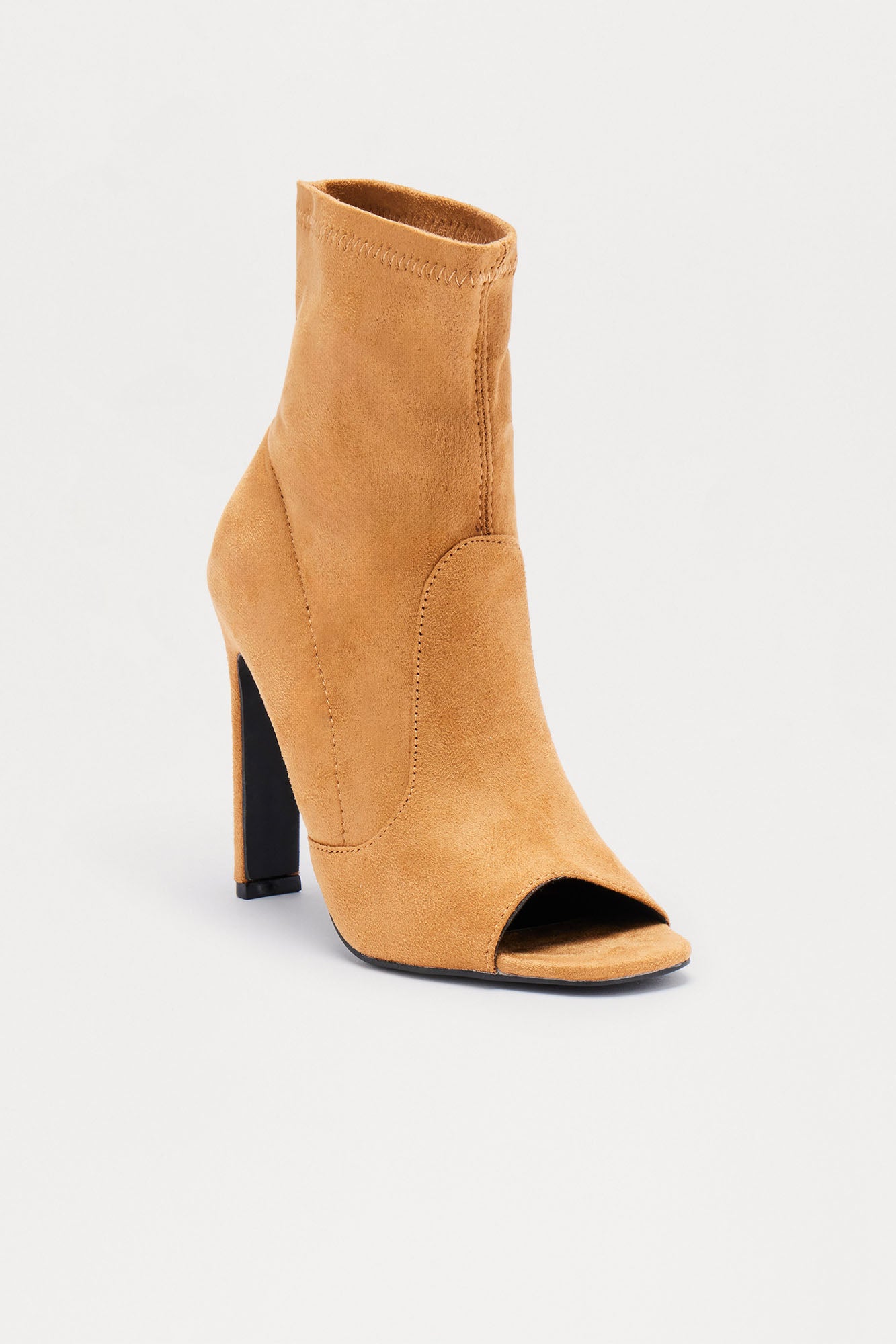 Jolyn Peep Toe Booties - Camel