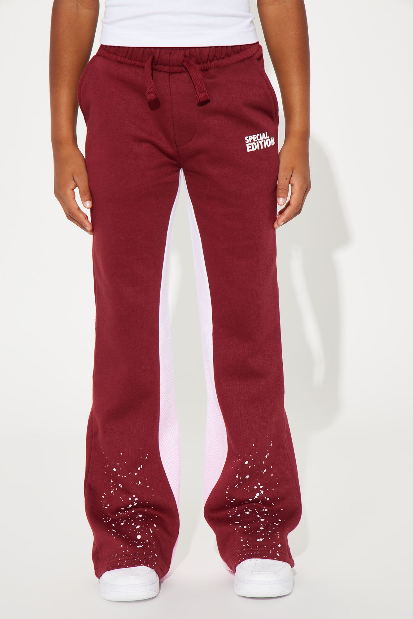 Mini Special Edition Cut & Sew Printed Fleece Pant - Burgundy
