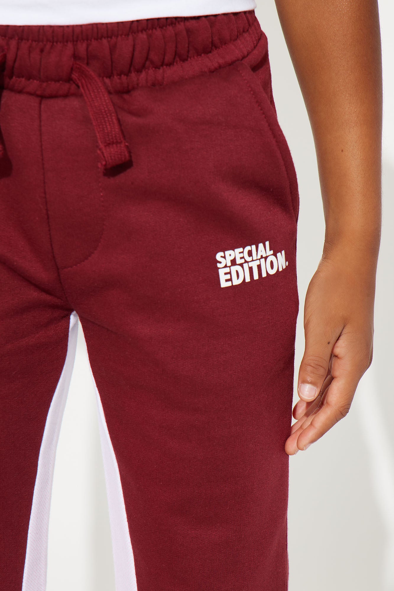 Mini Special Edition Cut & Sew Printed Fleece Pant - Burgundy