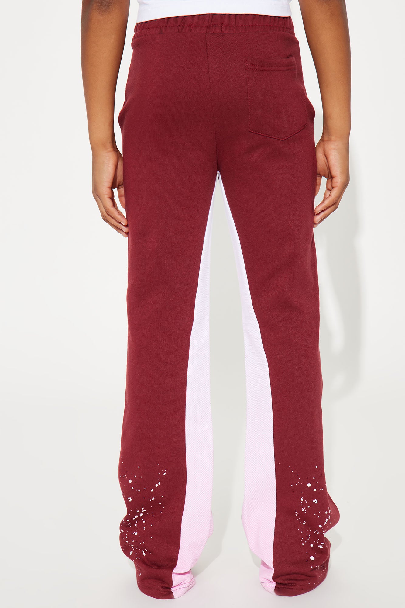 Mini Special Edition Cut & Sew Printed Fleece Pant - Burgundy