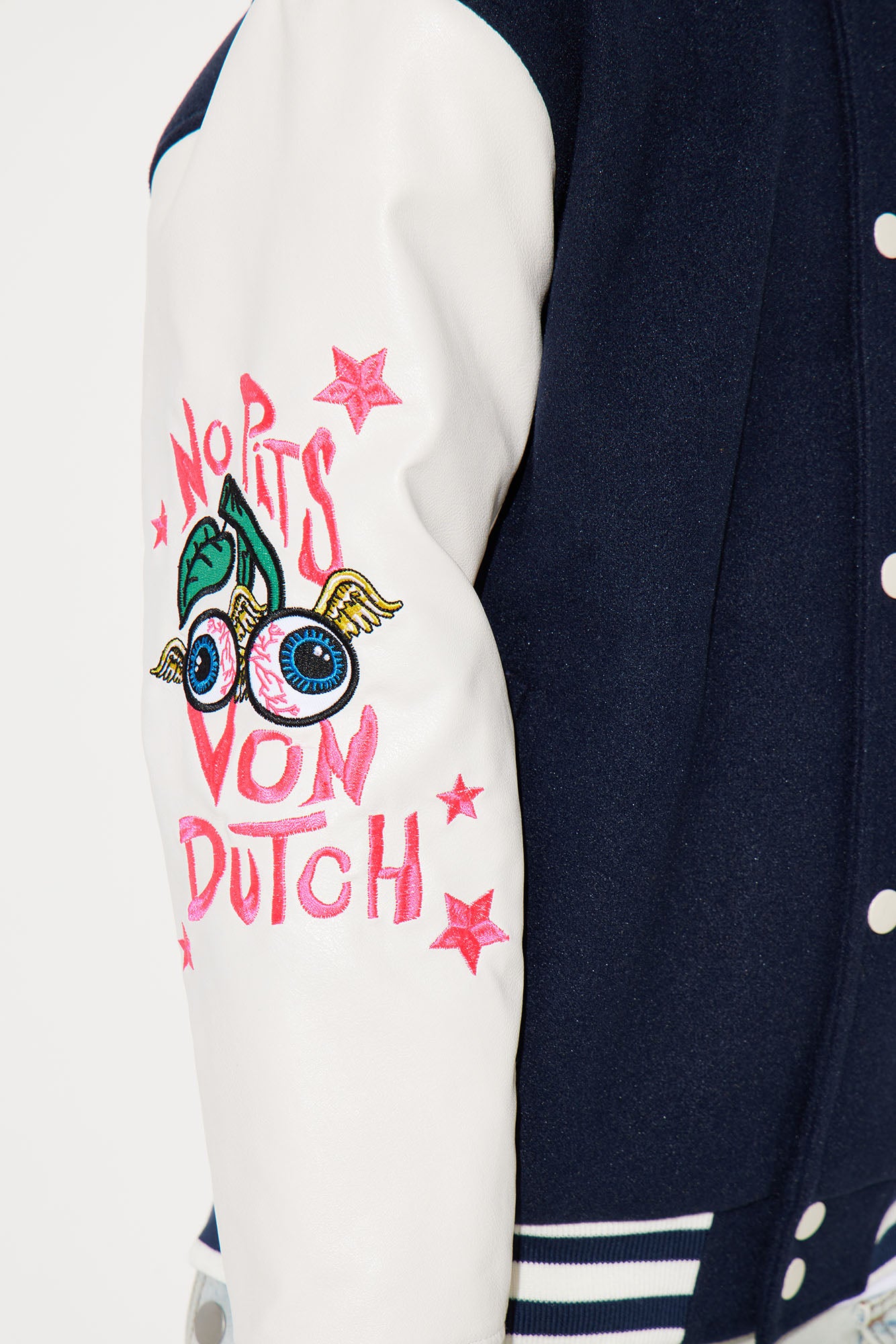 Mini Von Dutch Eyeball Varsity Jacket - Navy/combo