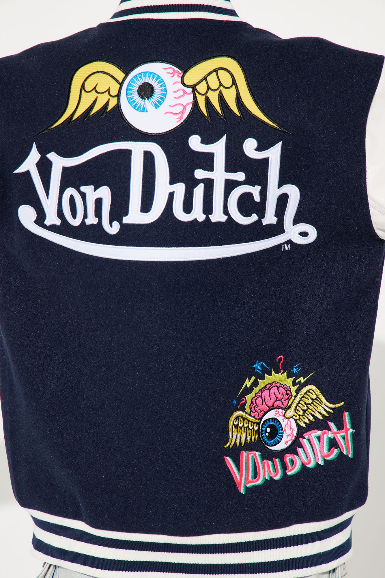Mini Von Dutch Eyeball Varsity Jacket - Navy/combo
