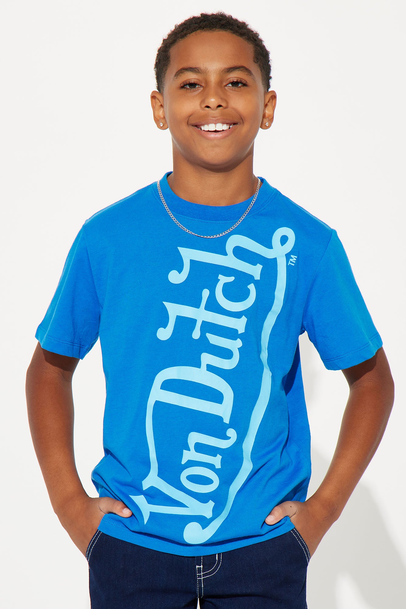 Mini Von Dutch Blasted Short Sleeve Tee - Black/Blue