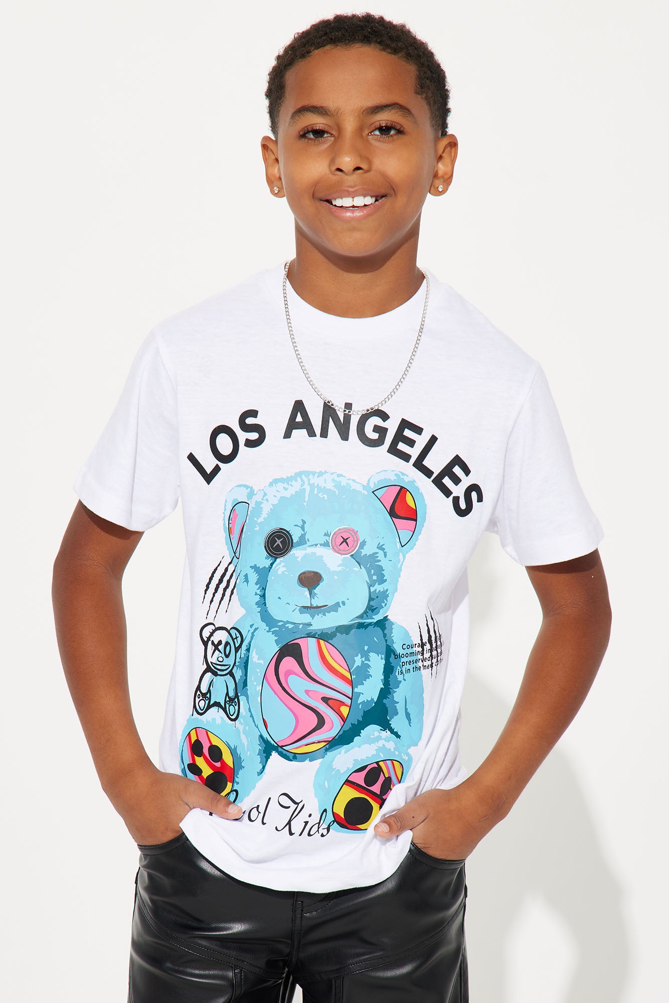 Mini LA Cool Kids Print T-Shirt - White