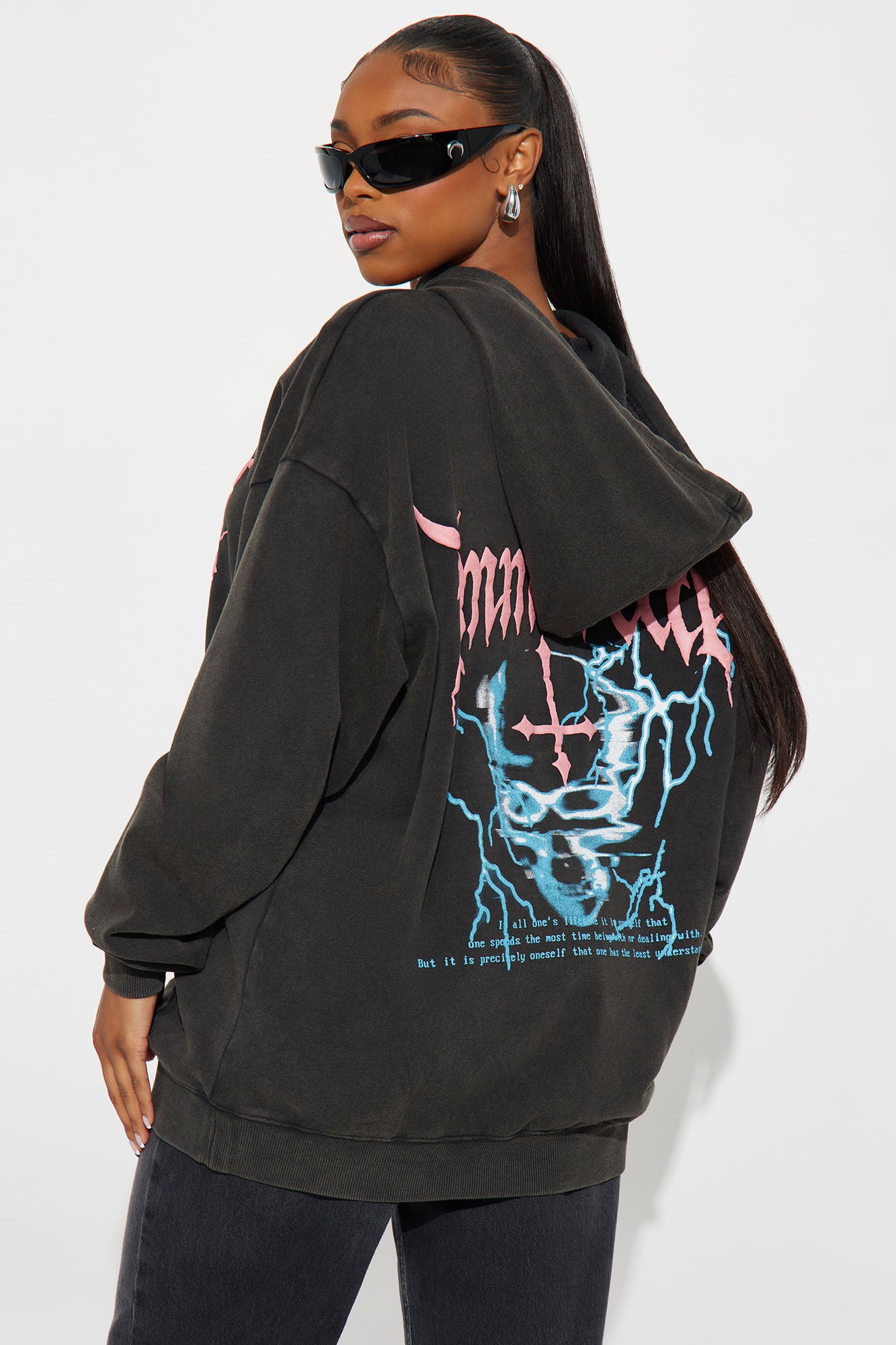Immortal Washed Fleece Hoodie - Black Wash