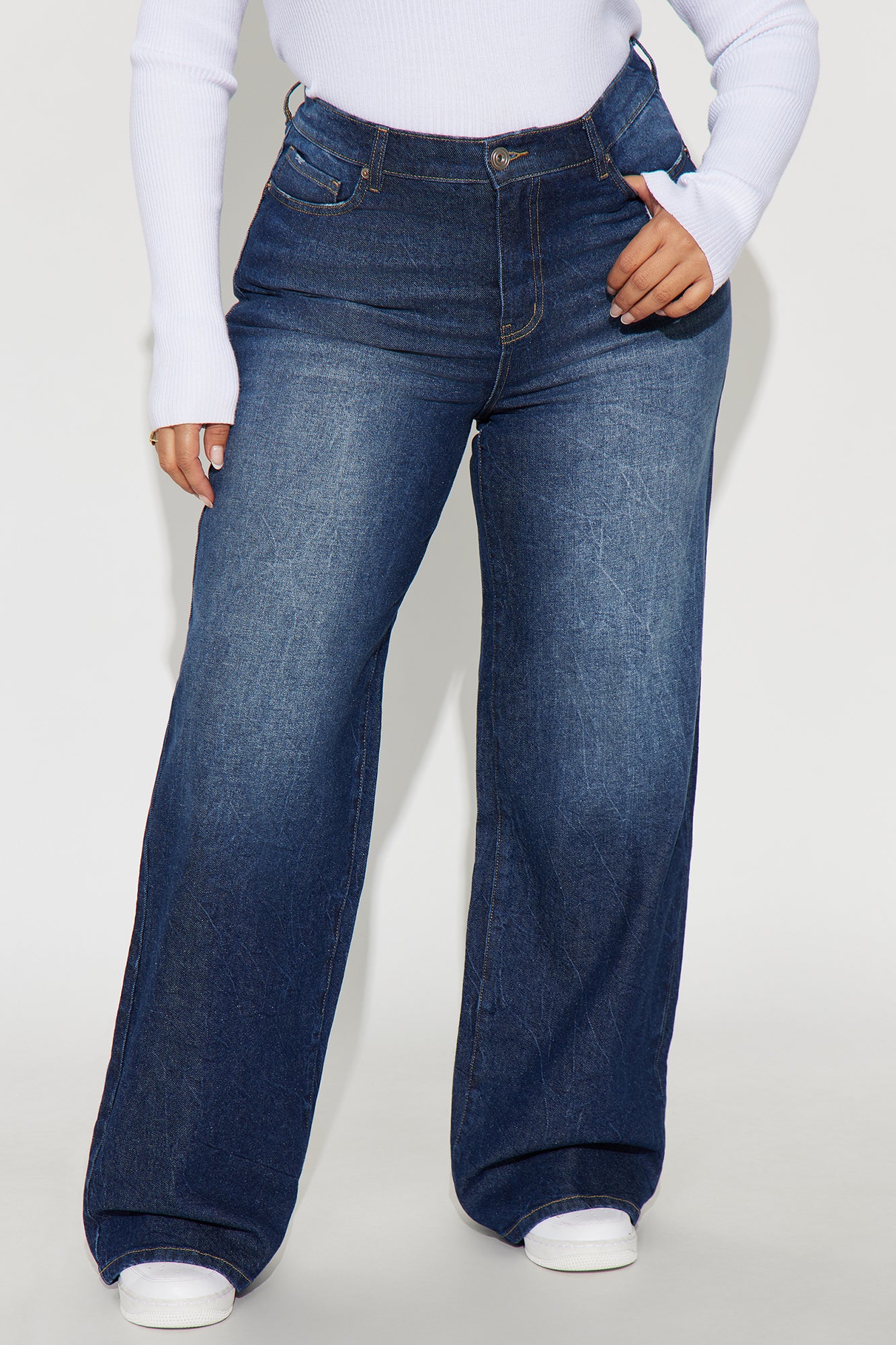 Shock And Awe Vintage Tinted Baggy Jeans - Dark Wash