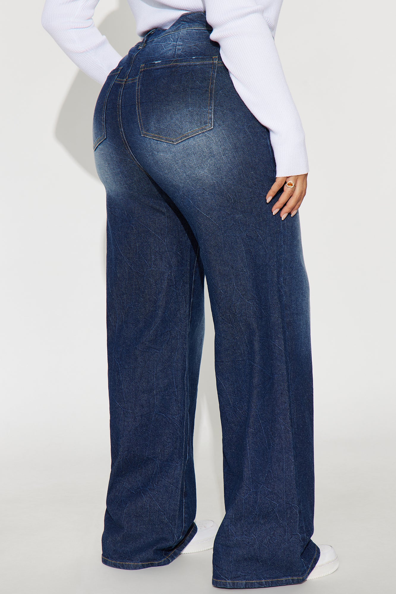Shock And Awe Vintage Tinted Baggy Jeans - Dark Wash