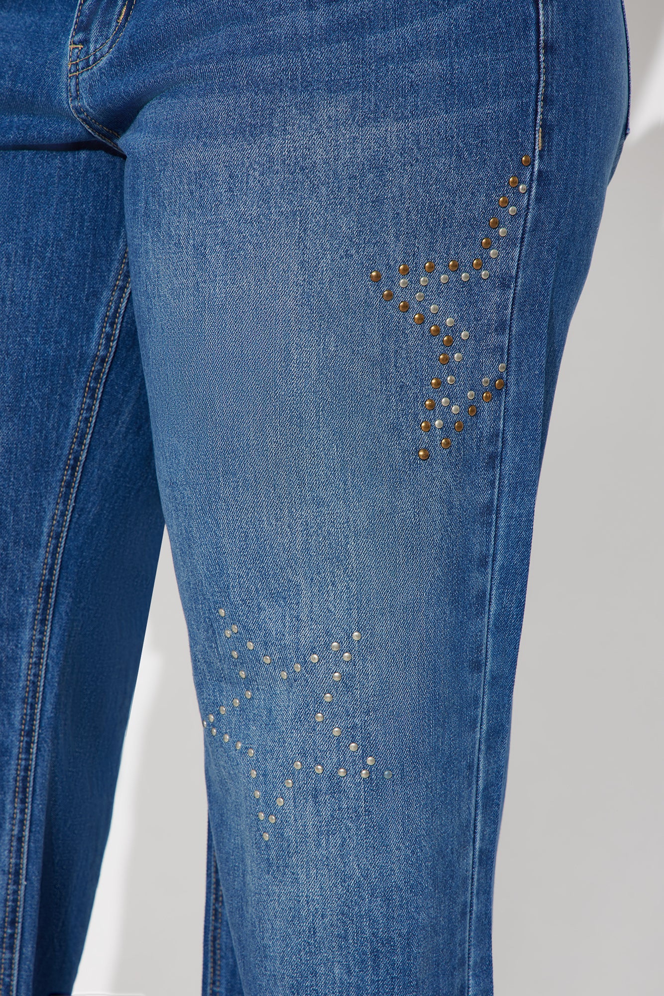 Ready For Stardom Studded Wide Leg Jean - Dark Wash