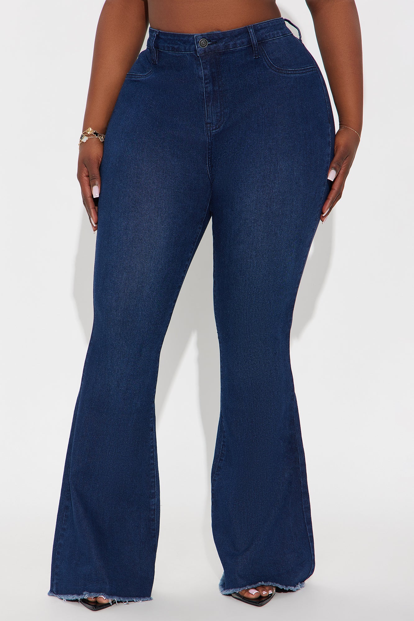 She Ate High Rise Stretch Flare Jeans - Dark Wash