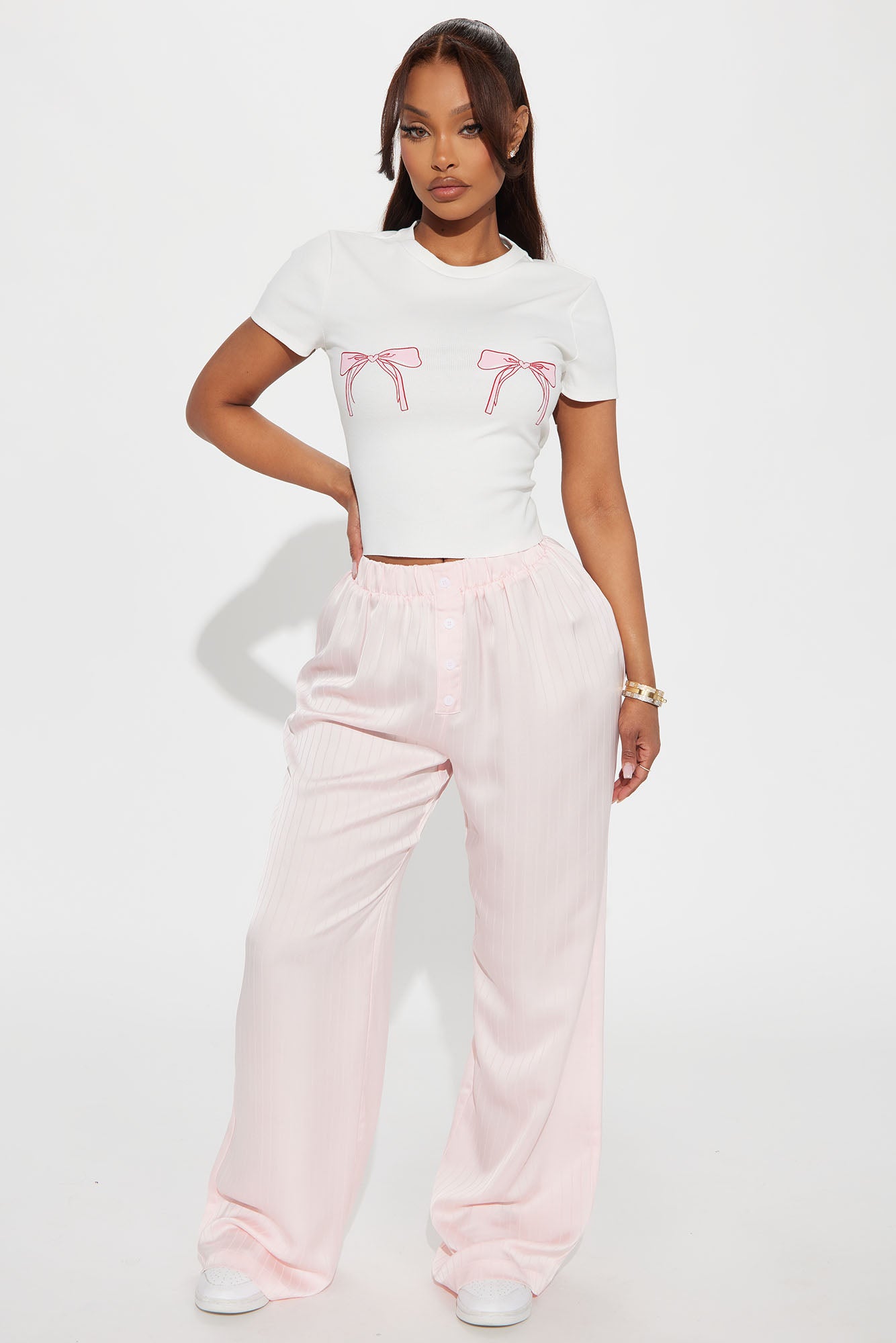 Southern Social Bow Tee - White