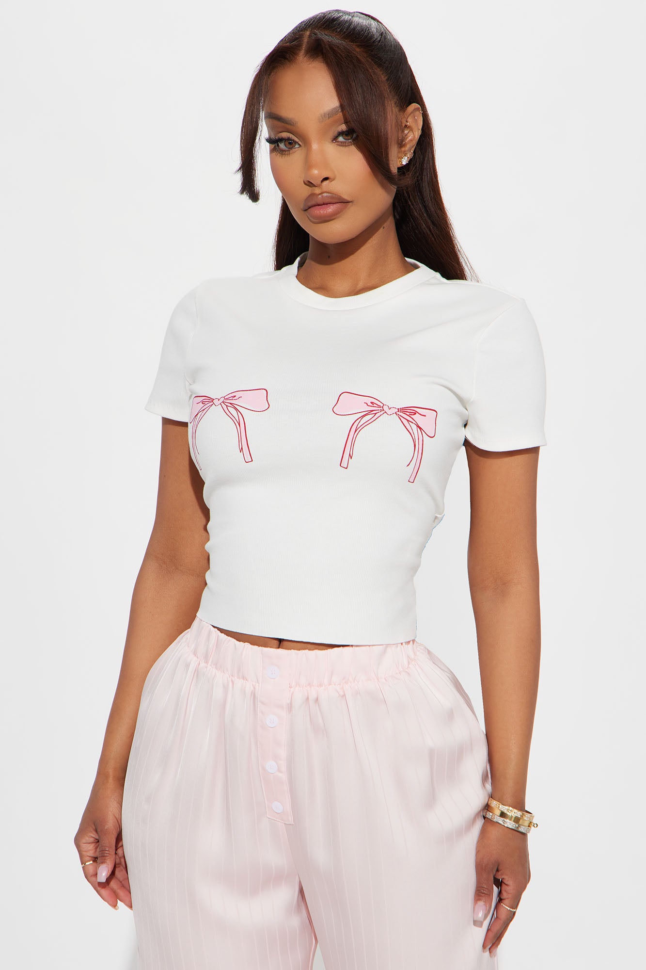 Southern Social Bow Tee - White