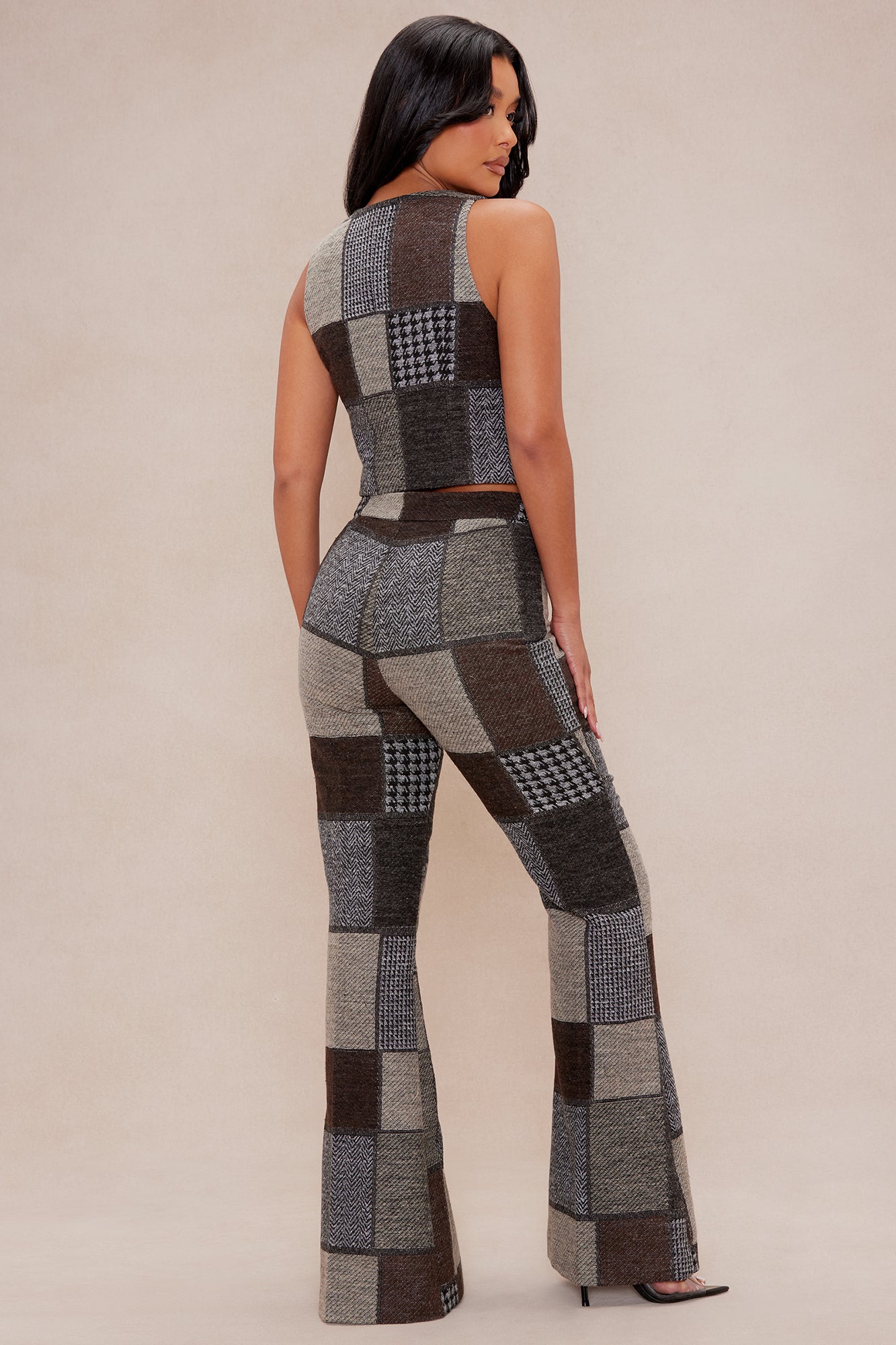 Harriet Patched Vest - Brown/combo