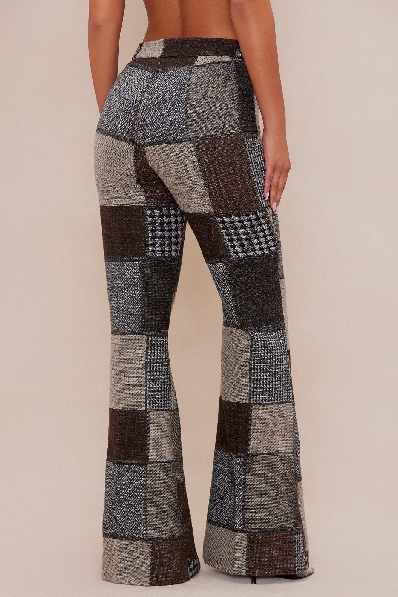 Harriet Patched Flare Pant - Brown/combo