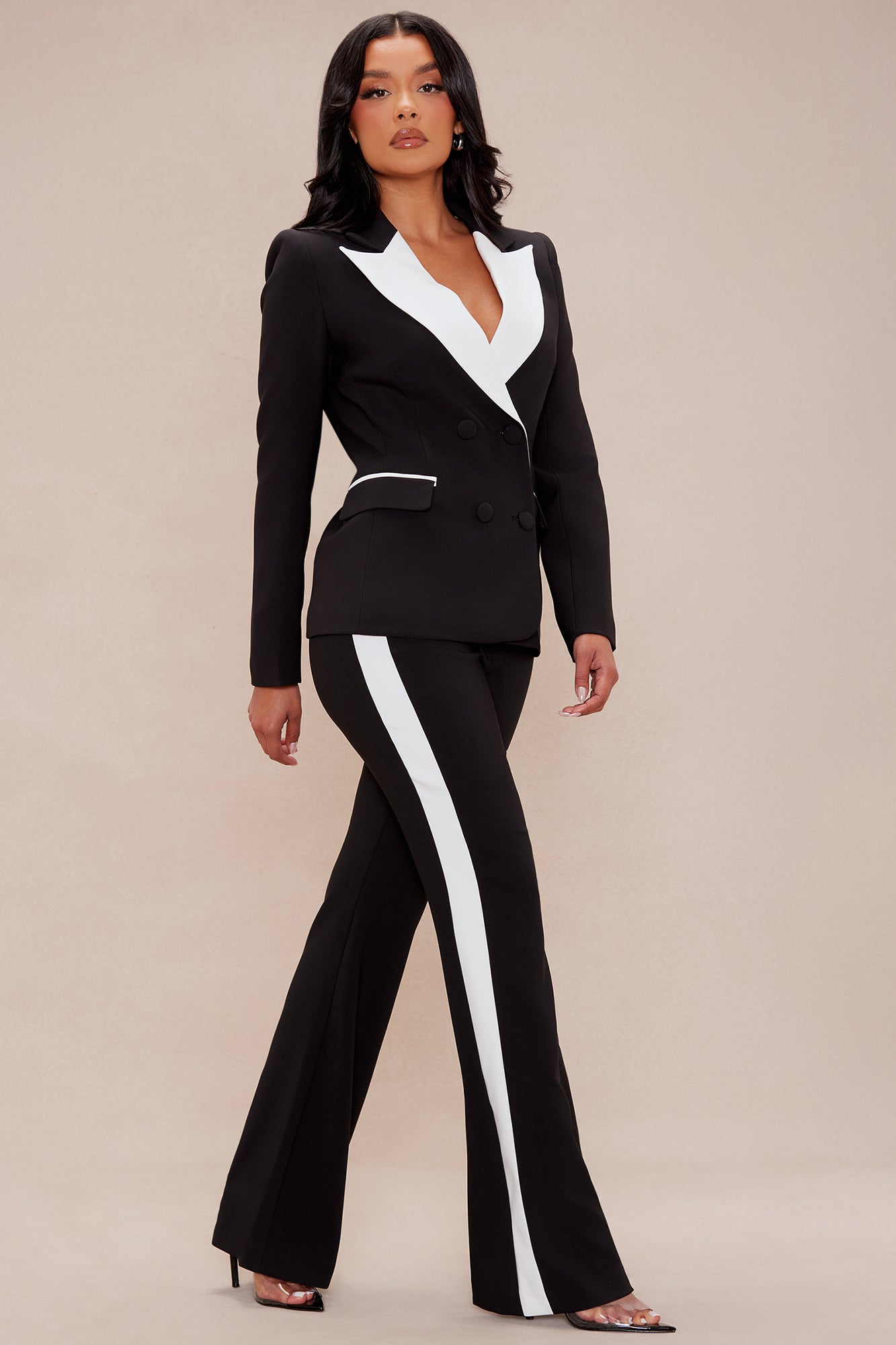 Double Take Suit Set - Black/White