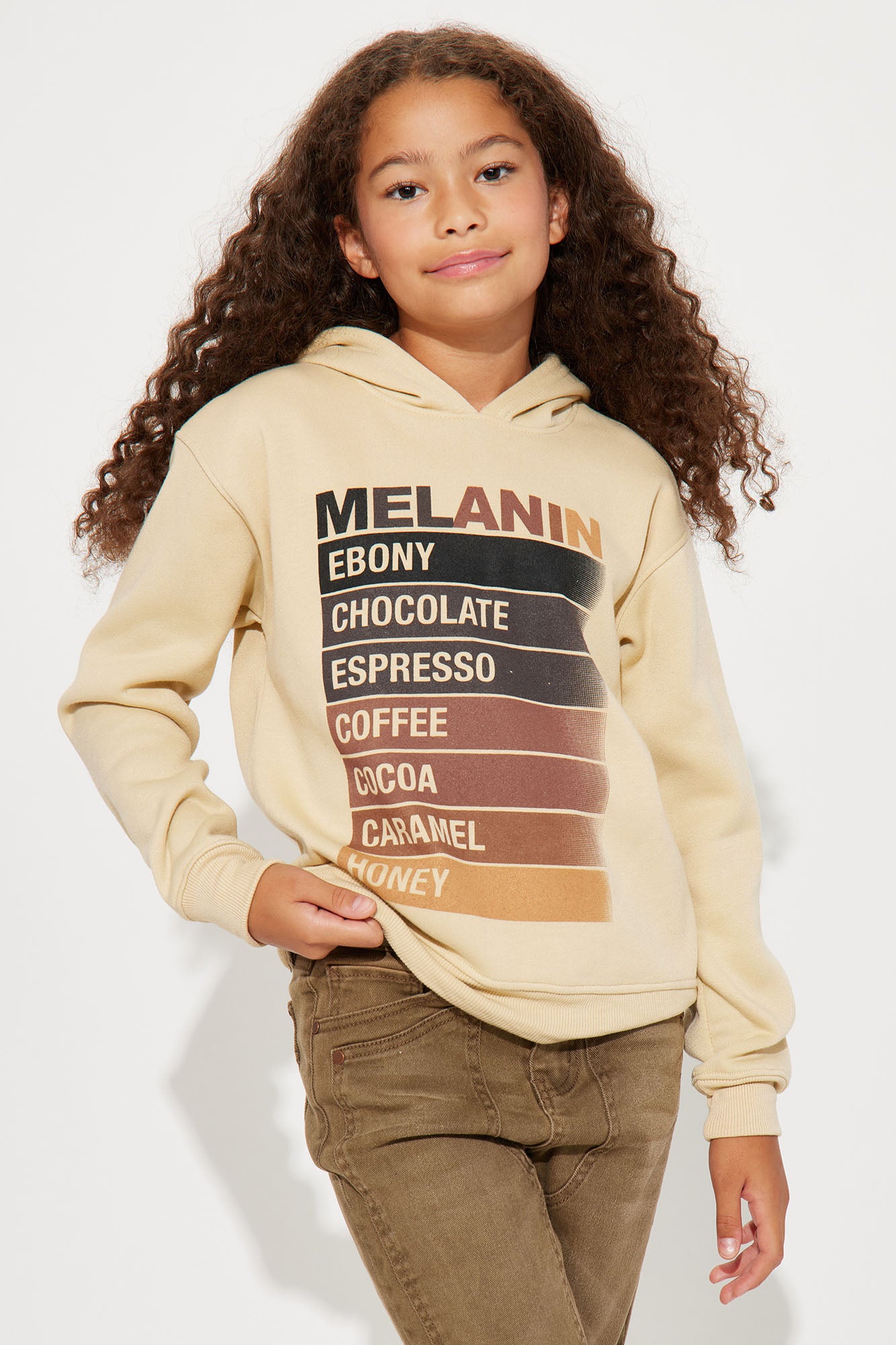 Mini Drippin In Melanin Fleece Hoodie - Sand