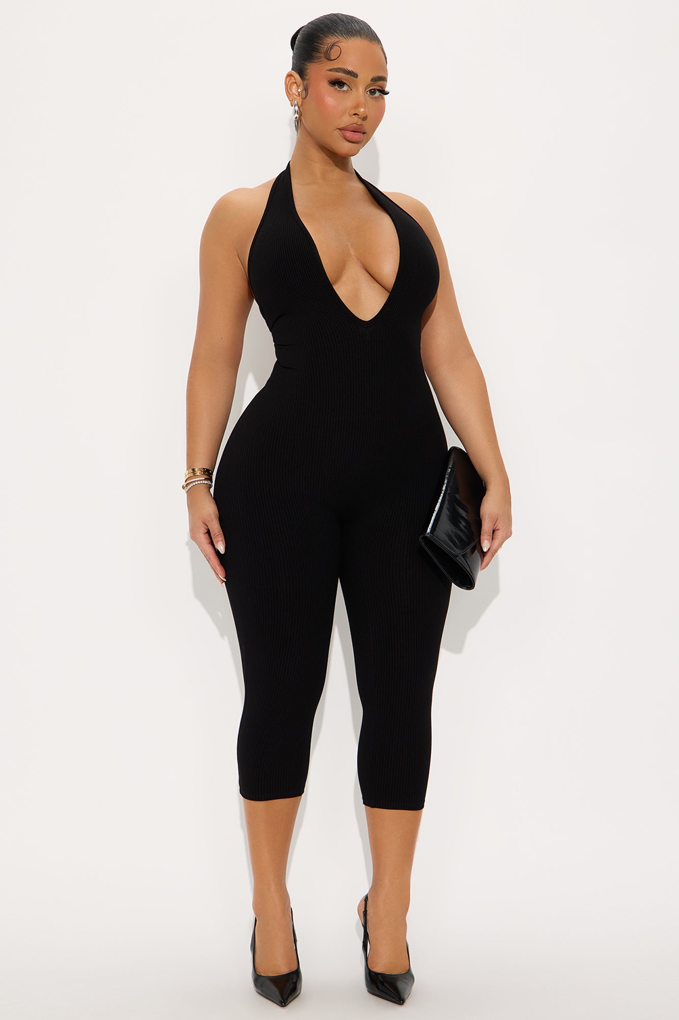 Ana Halter Snatched Jumpsuit - Black